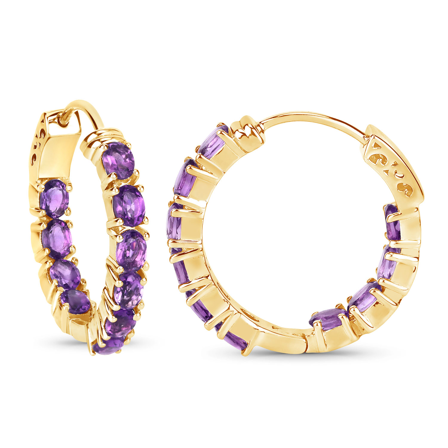 3.20 Carat Genuine Amethyst .925 Sterling Silver Earrings