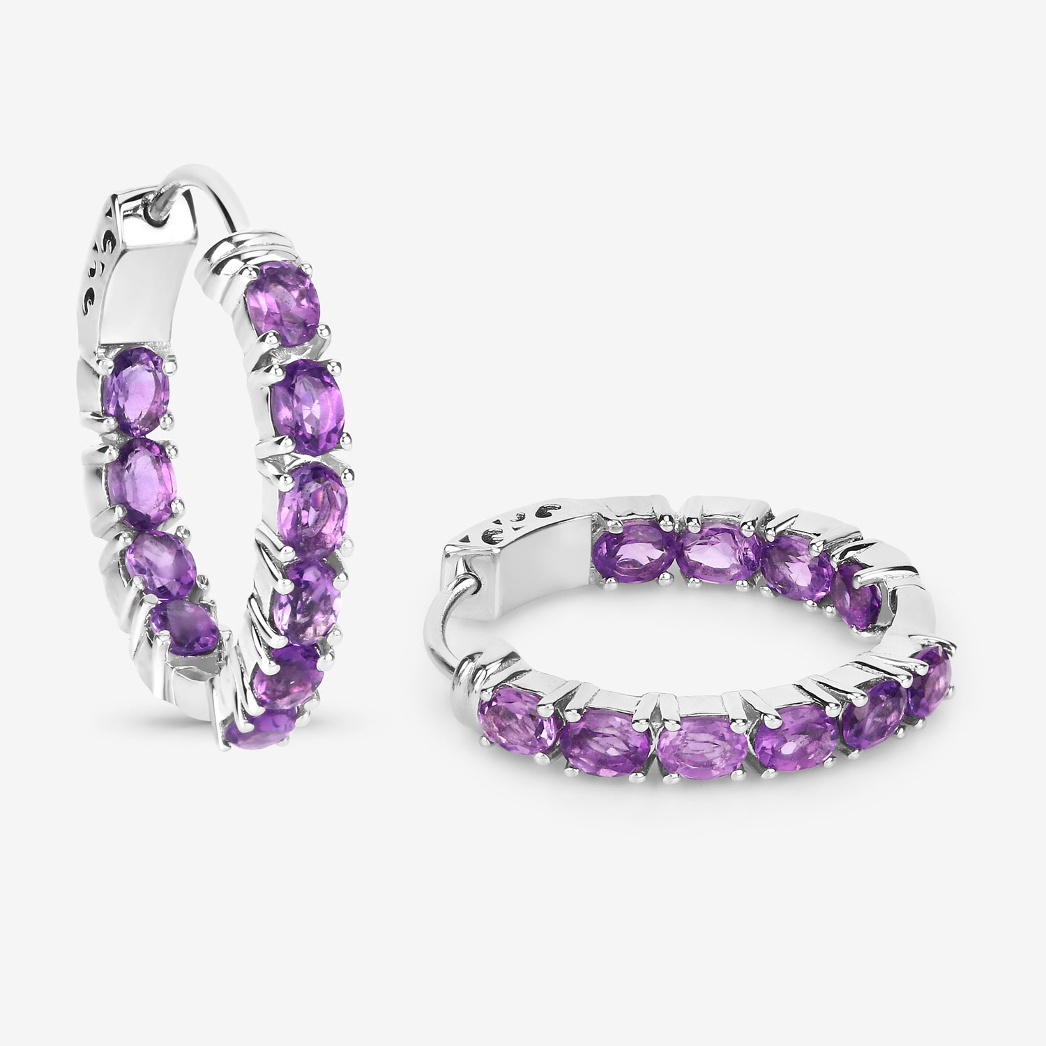 3.20 Carat Genuine Amethyst .925 Sterling Silver Earrings