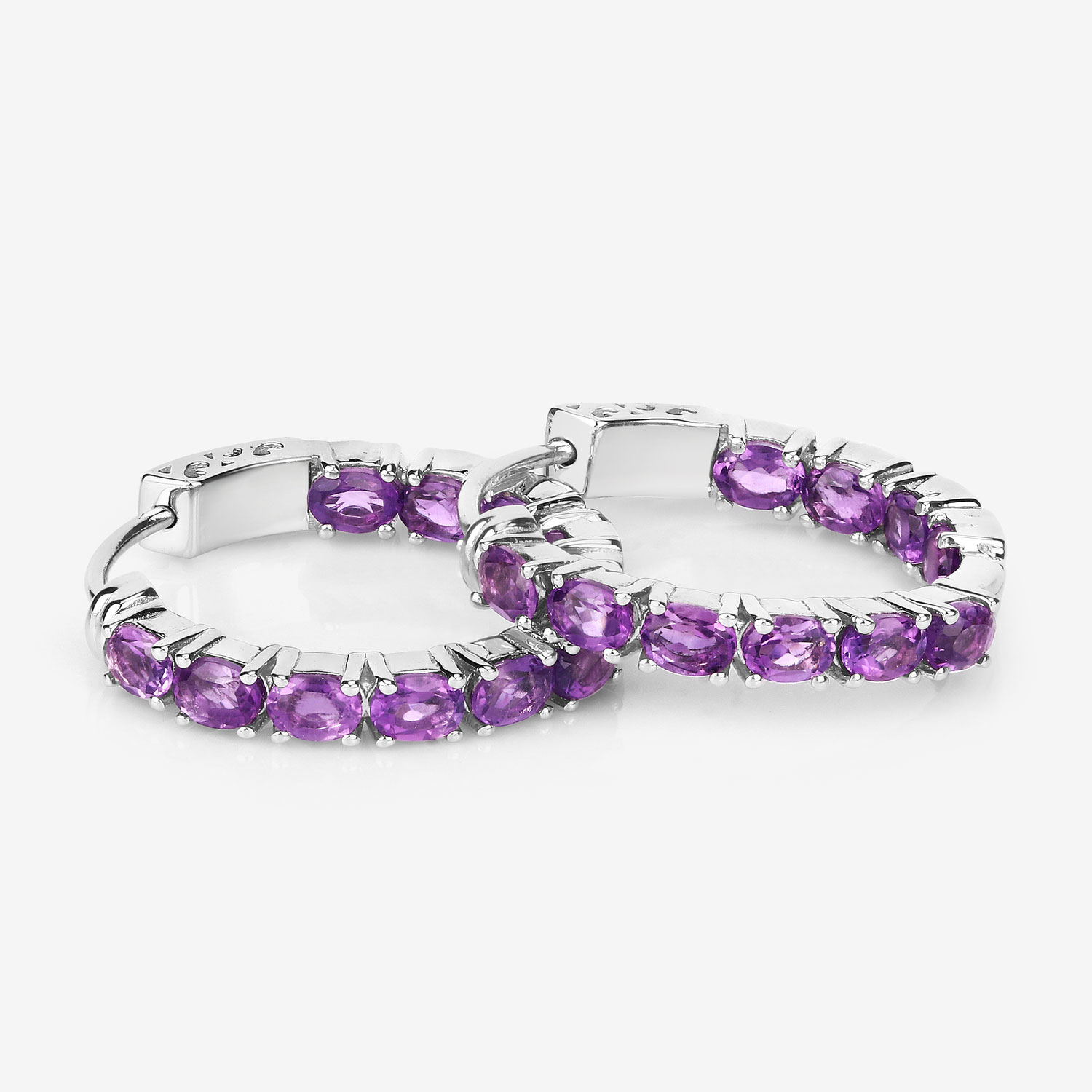 3.20 Carat Genuine Amethyst .925 Sterling Silver Earrings