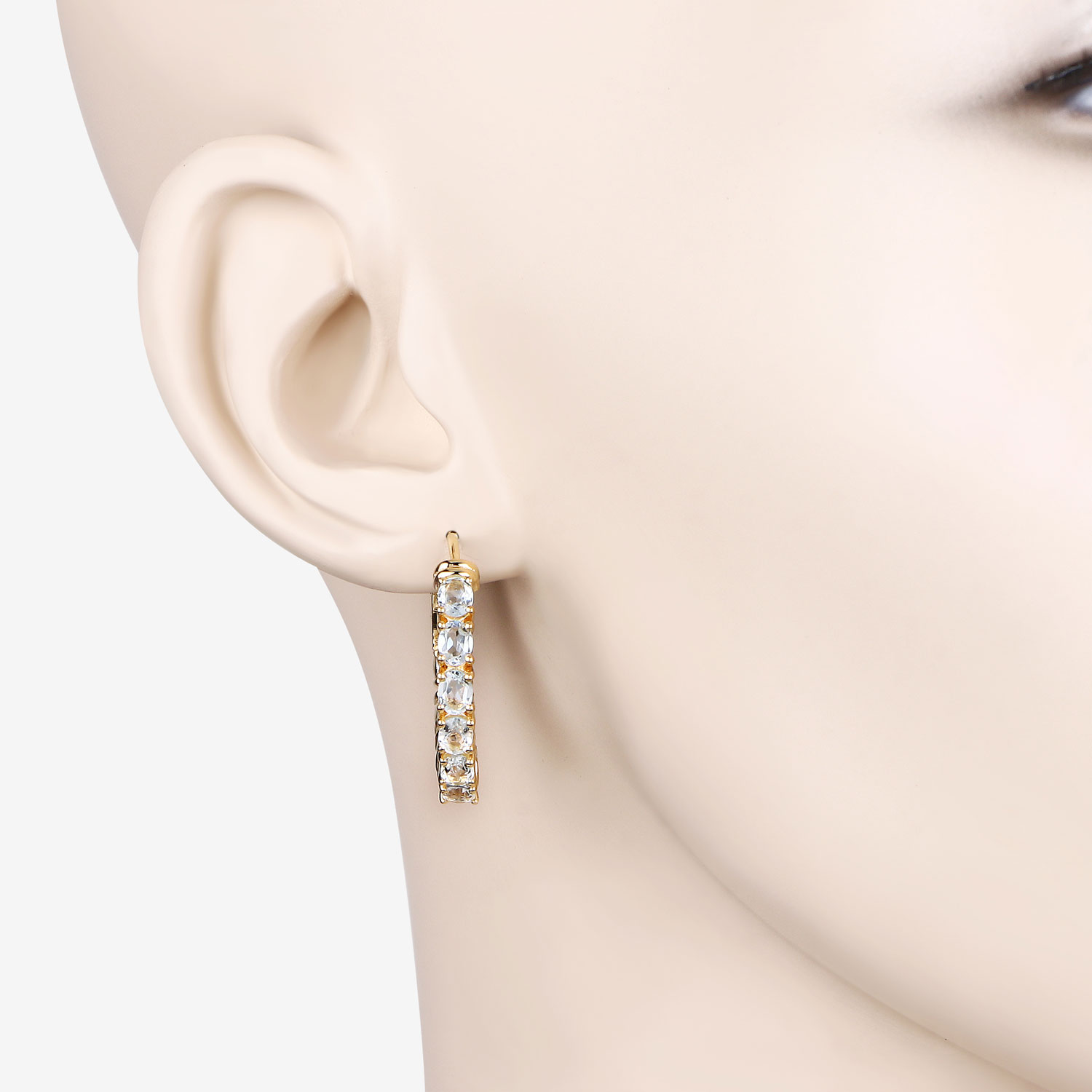 3.80 Carat Genuine Blue Topaz .925 Sterling Silver Earrings