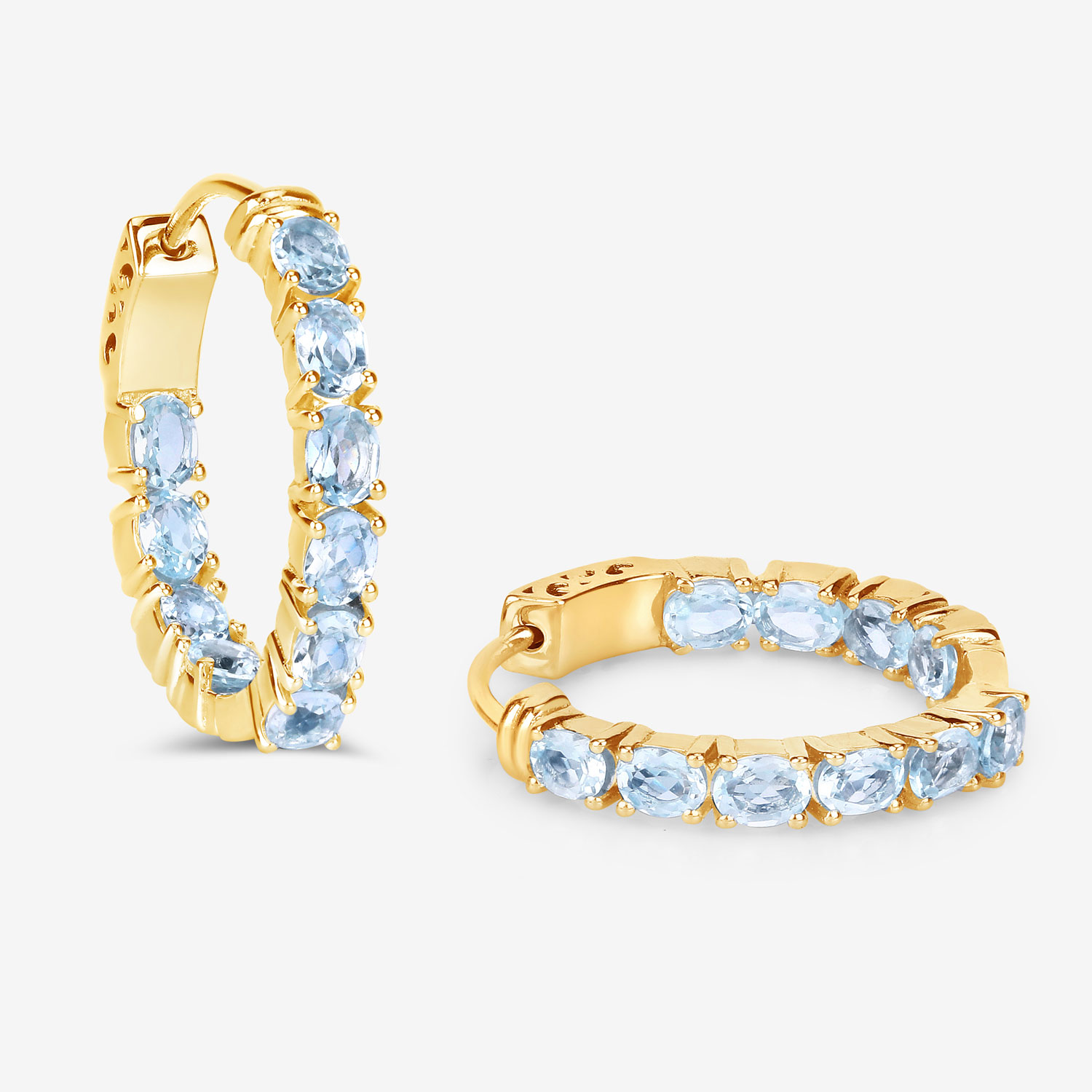 3.80 Carat Genuine Blue Topaz .925 Sterling Silver Earrings