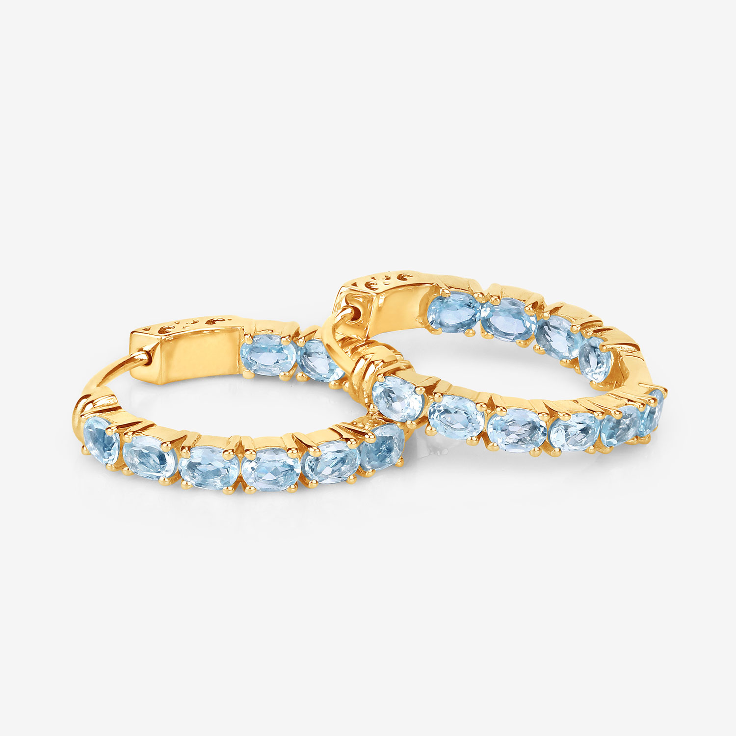 3.80 Carat Genuine Blue Topaz .925 Sterling Silver Earrings