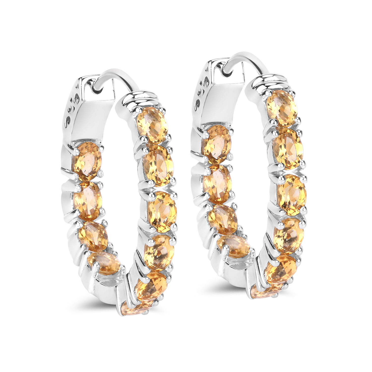 3.20 Carat Genuine Citrine .925 Sterling Silver Earrings