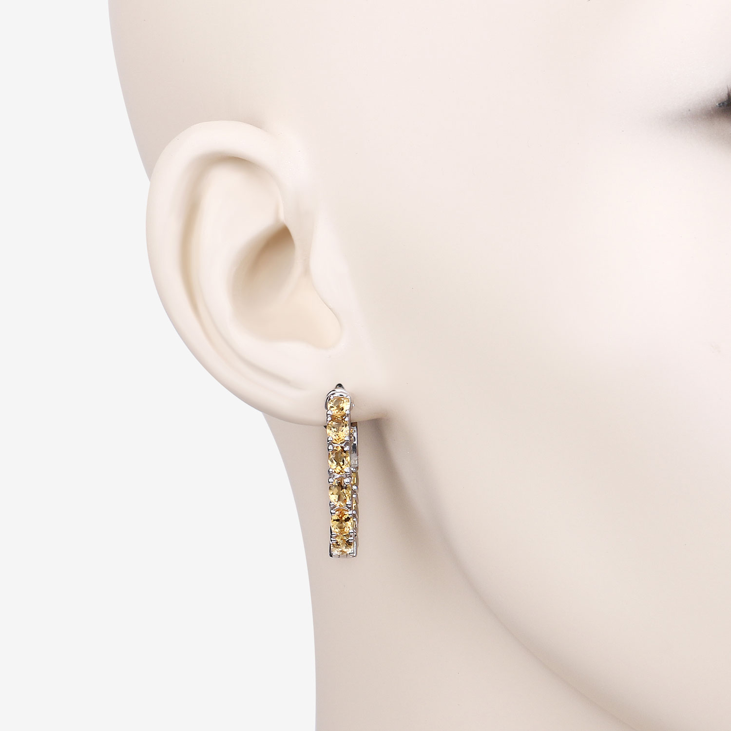 3.20 Carat Genuine Citrine .925 Sterling Silver Earrings