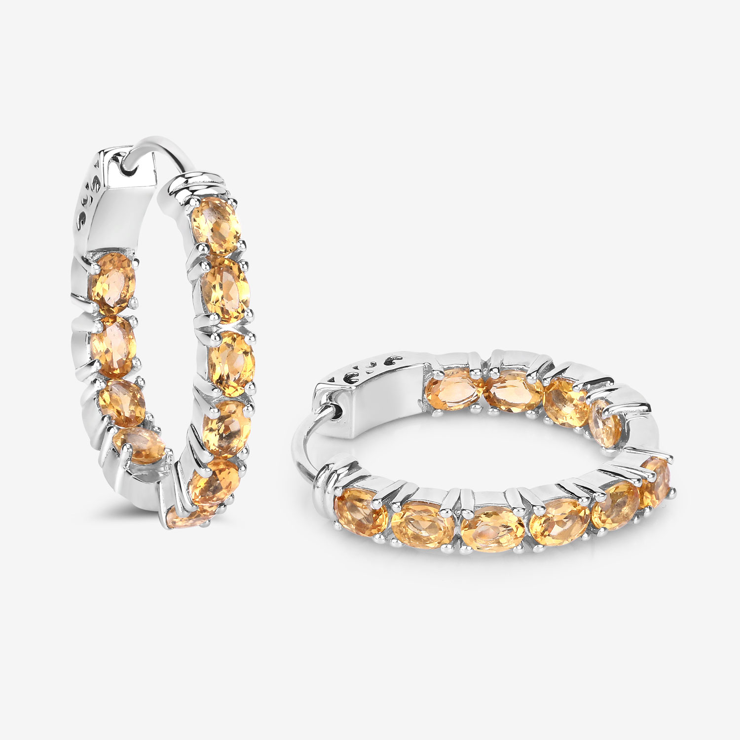 3.20 Carat Genuine Citrine .925 Sterling Silver Earrings