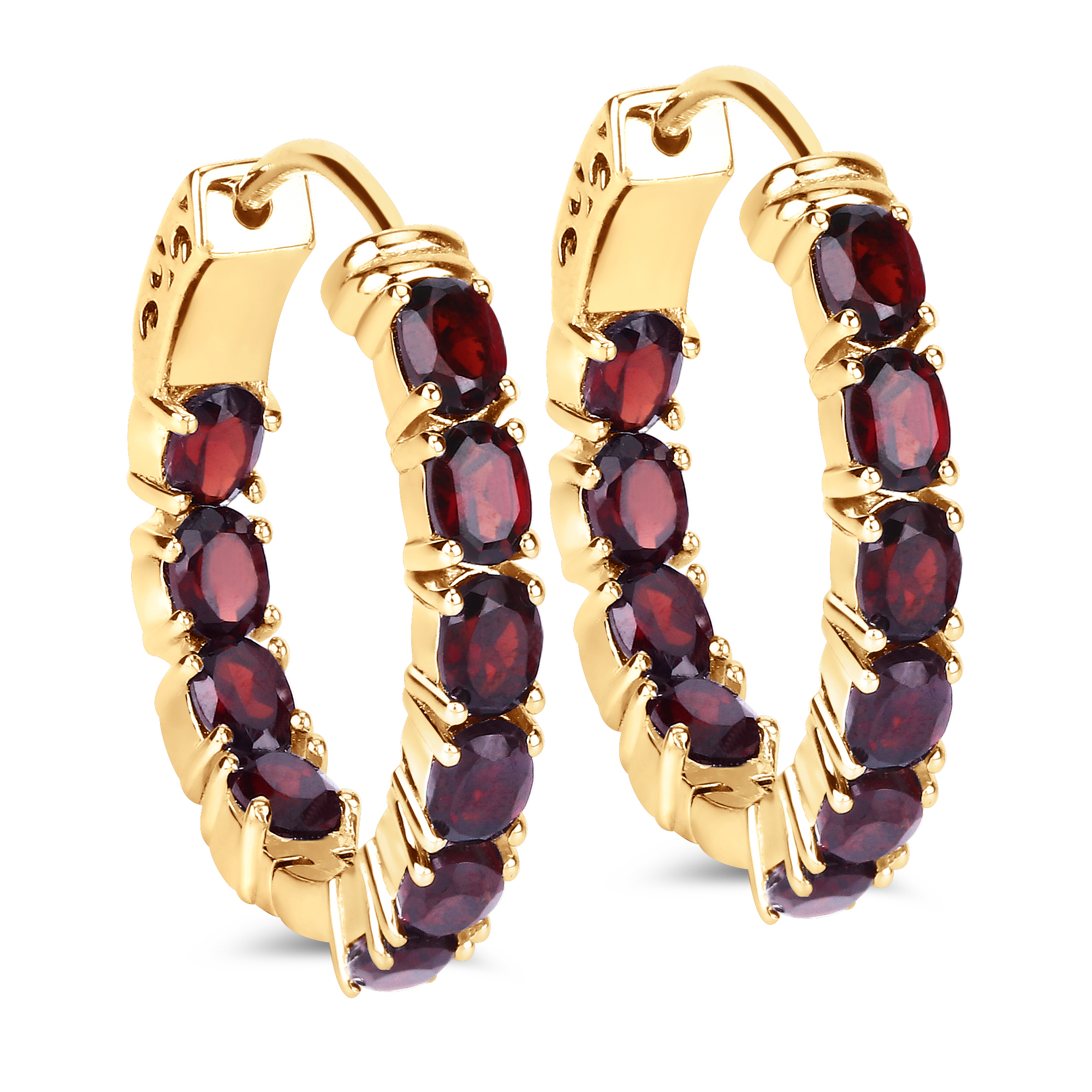 4.00 Carat Genuine Garnet .925 Sterling Silver Earrings