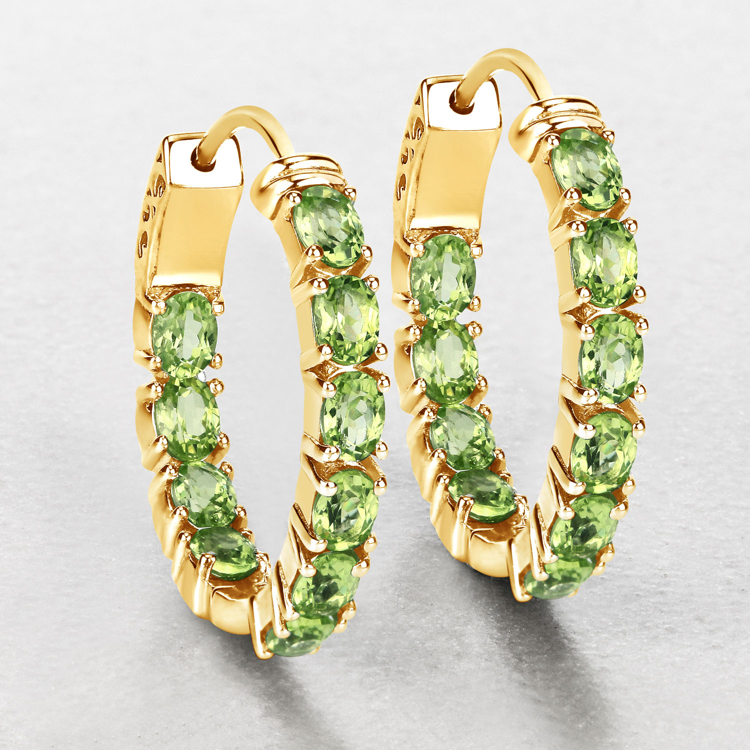 3.40 Carat Genuine Peridot .925 Sterling Silver Earrings