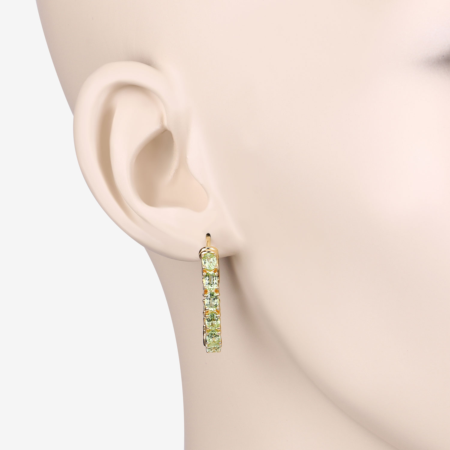 3.40 Carat Genuine Peridot .925 Sterling Silver Earrings