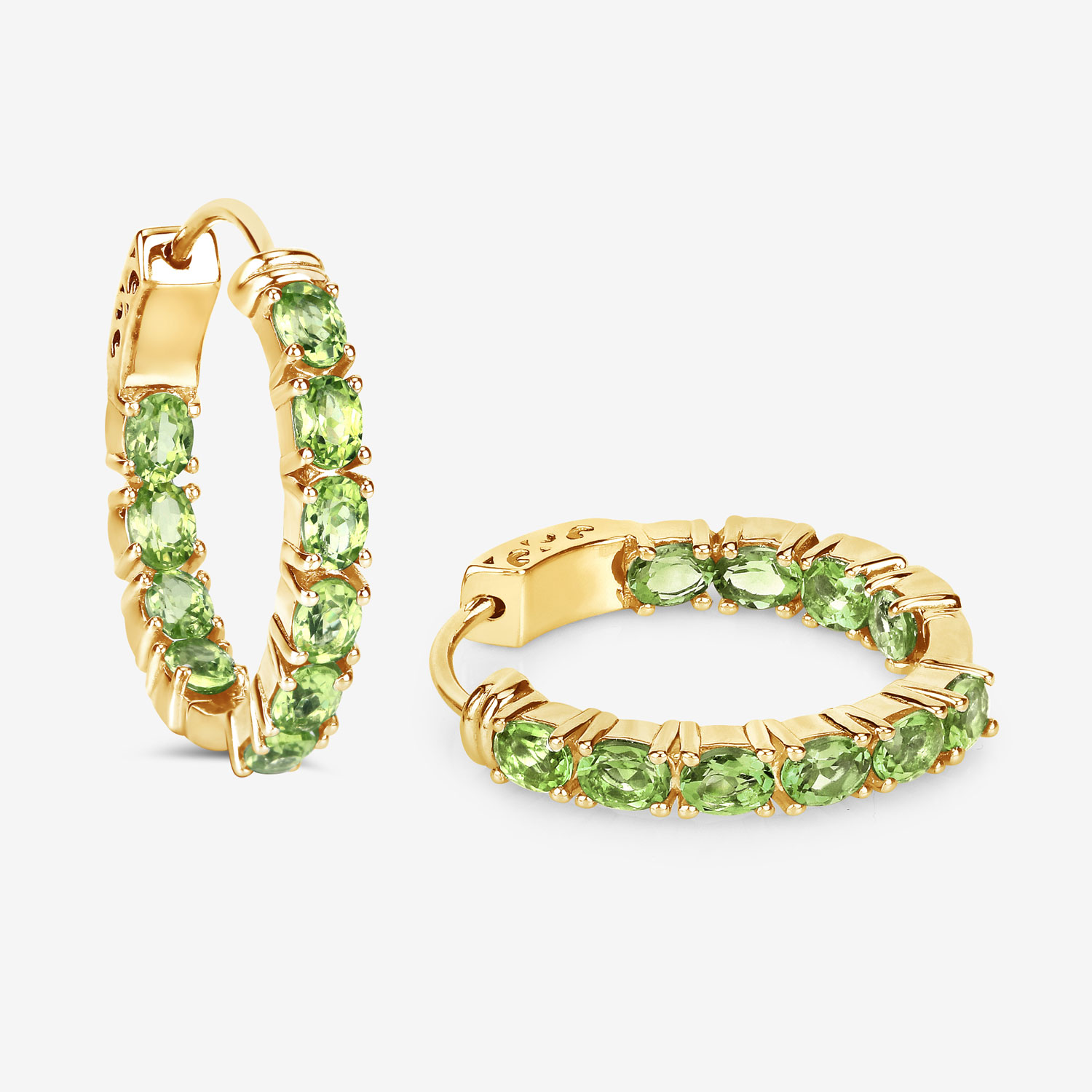 3.40 Carat Genuine Peridot .925 Sterling Silver Earrings