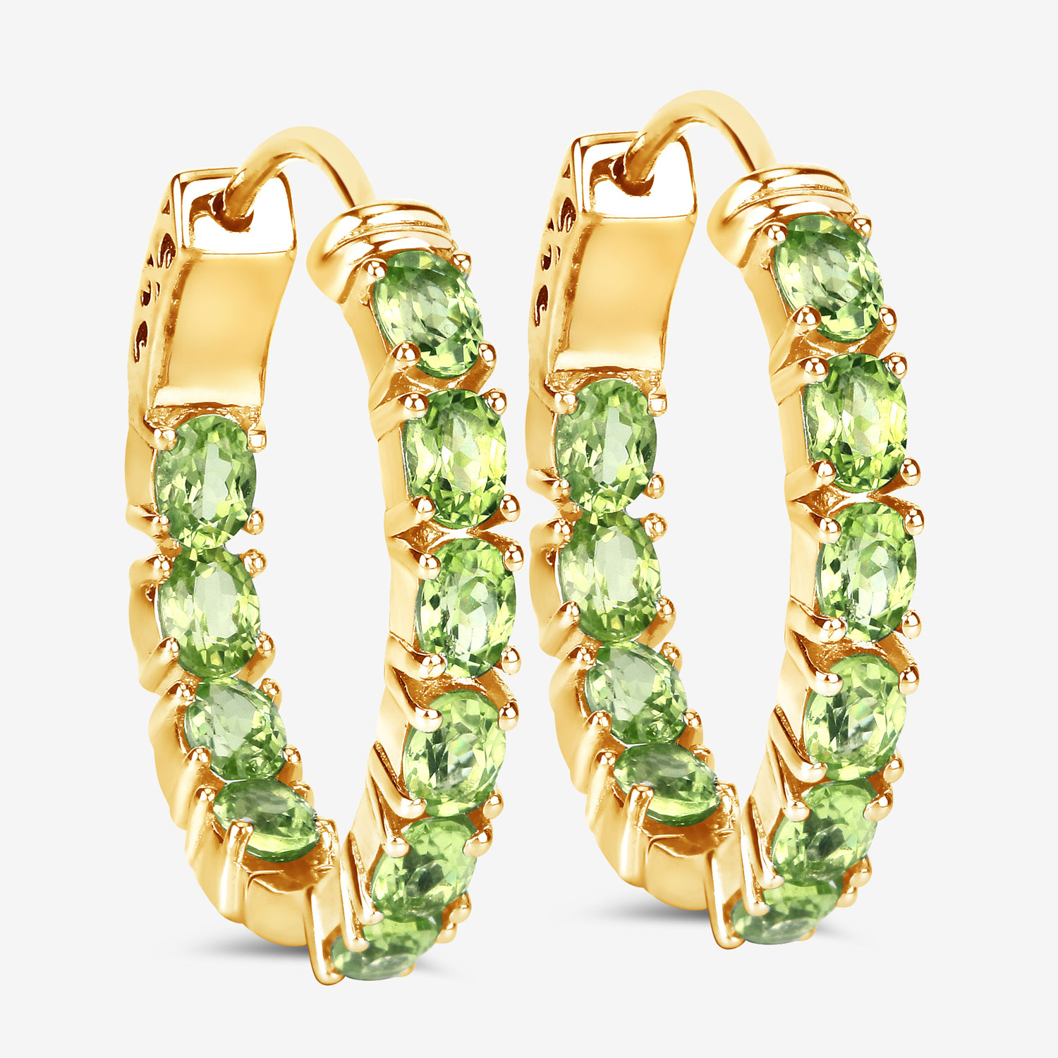 3.40 Carat Genuine Peridot .925 Sterling Silver Earrings