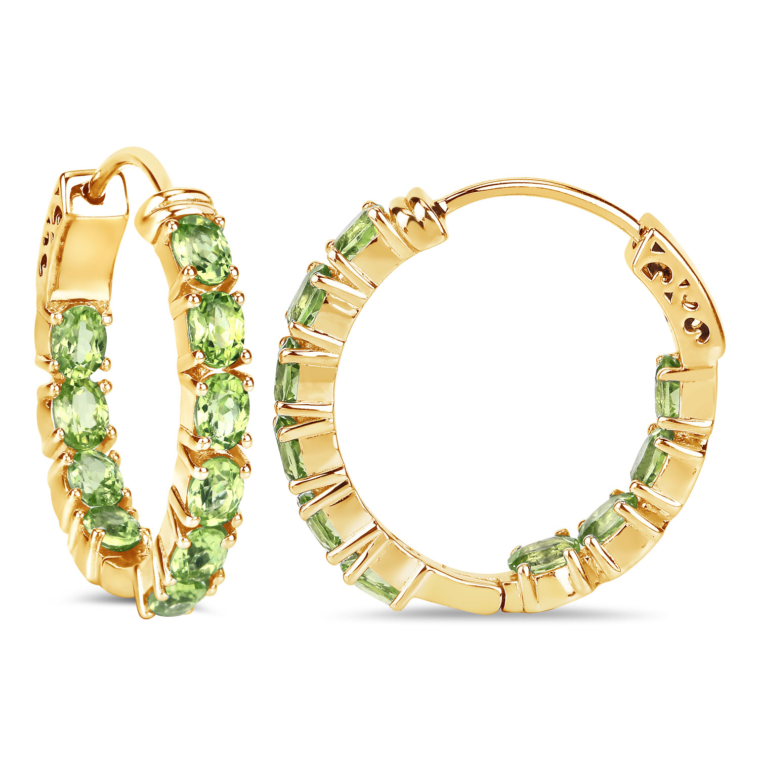 3.40 Carat Genuine Peridot .925 Sterling Silver Earrings