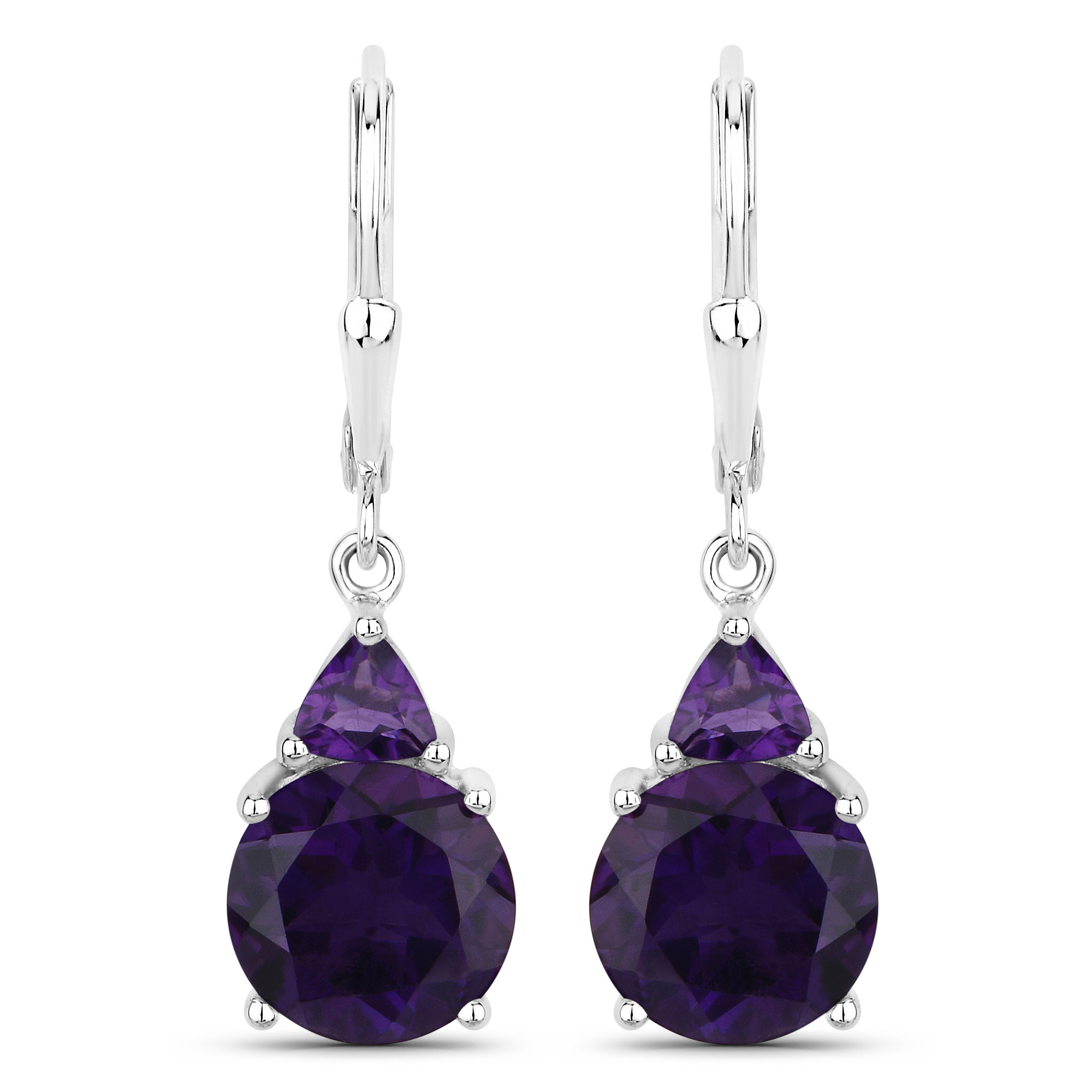 5.30 Carat Genuine Amethyst .925 Sterling Silver Earrings