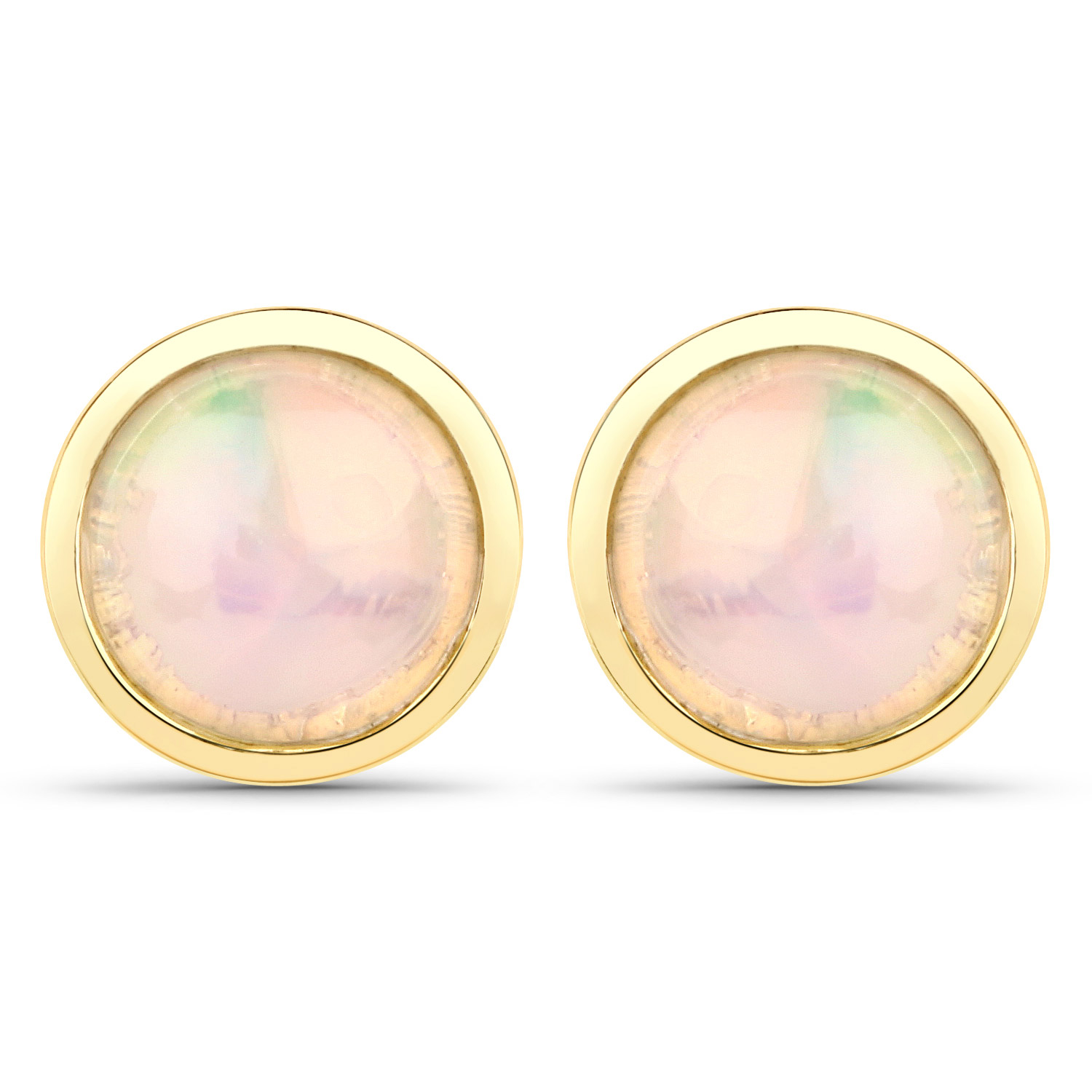 1.00 Carat Genuine Ethiopian Opal .925 Sterling Silver Earrings