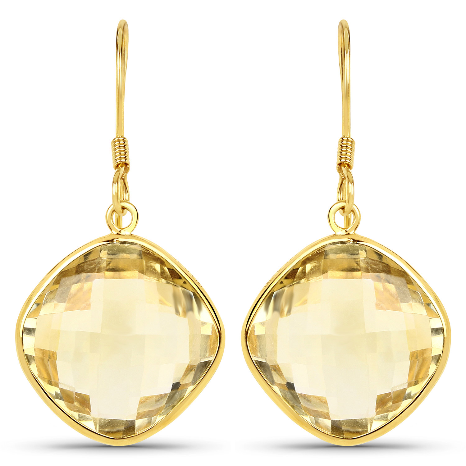 24.30 Carat Genuine Citrine .925 Sterling Silver Earrings