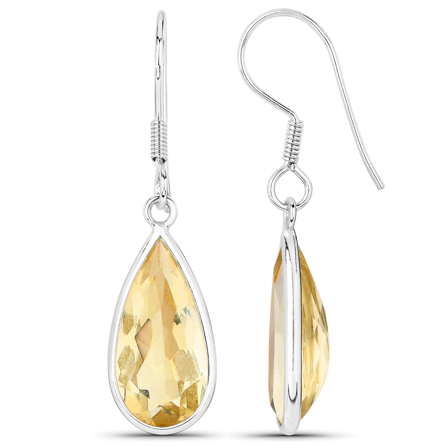 10.04 Carat Genuine Citrine .925 Sterling Silver Earrings