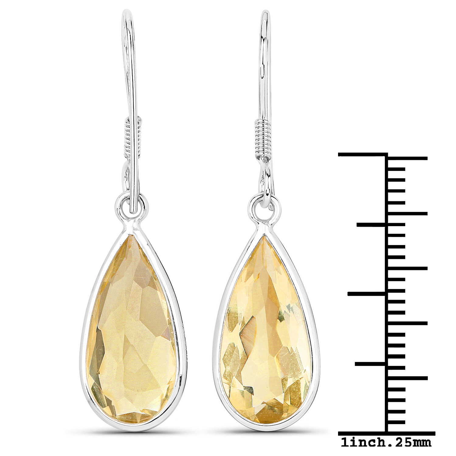 10.04 Carat Genuine Citrine .925 Sterling Silver Earrings