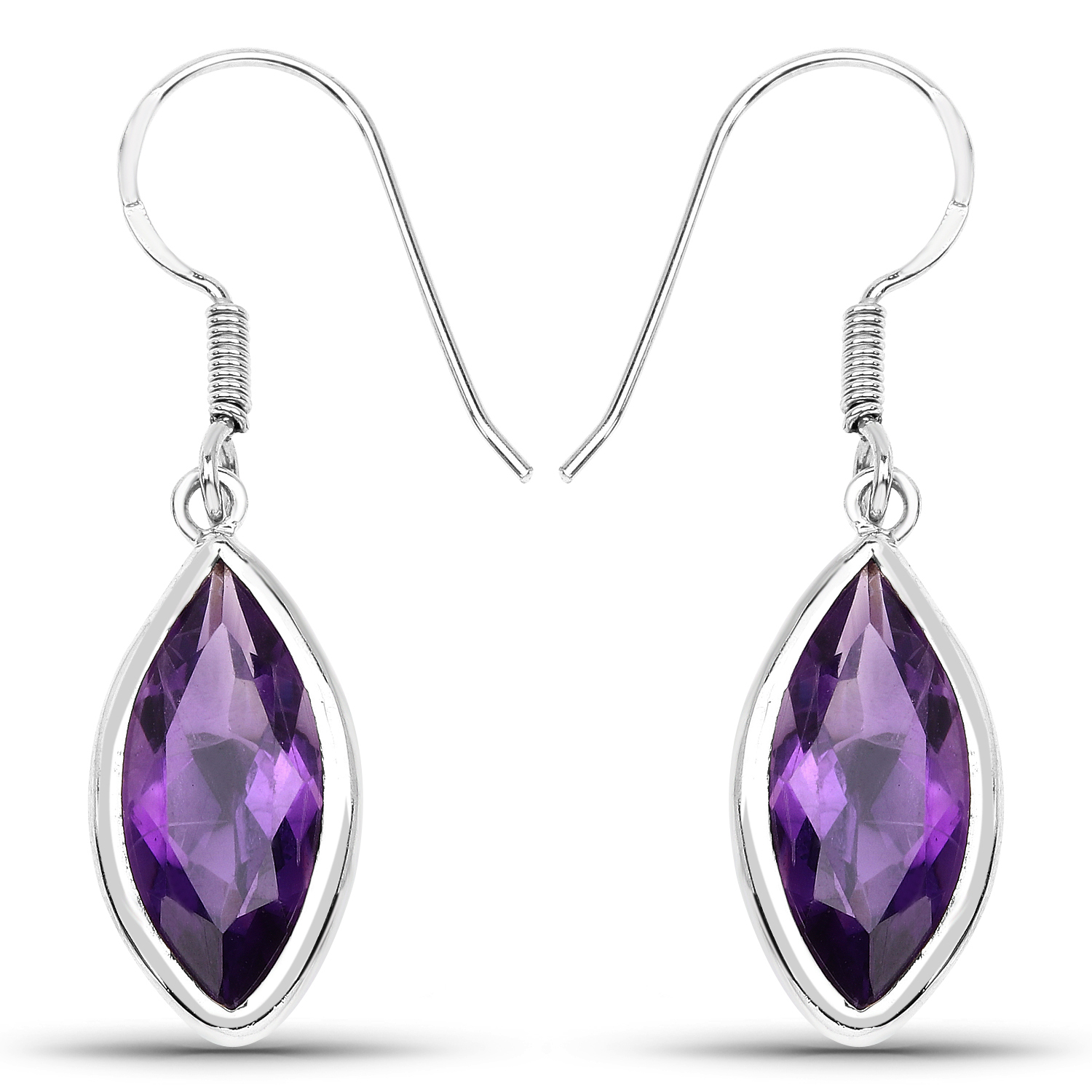 8.16 Carat Genuine Amethyst .925 Sterling Silver Earrings