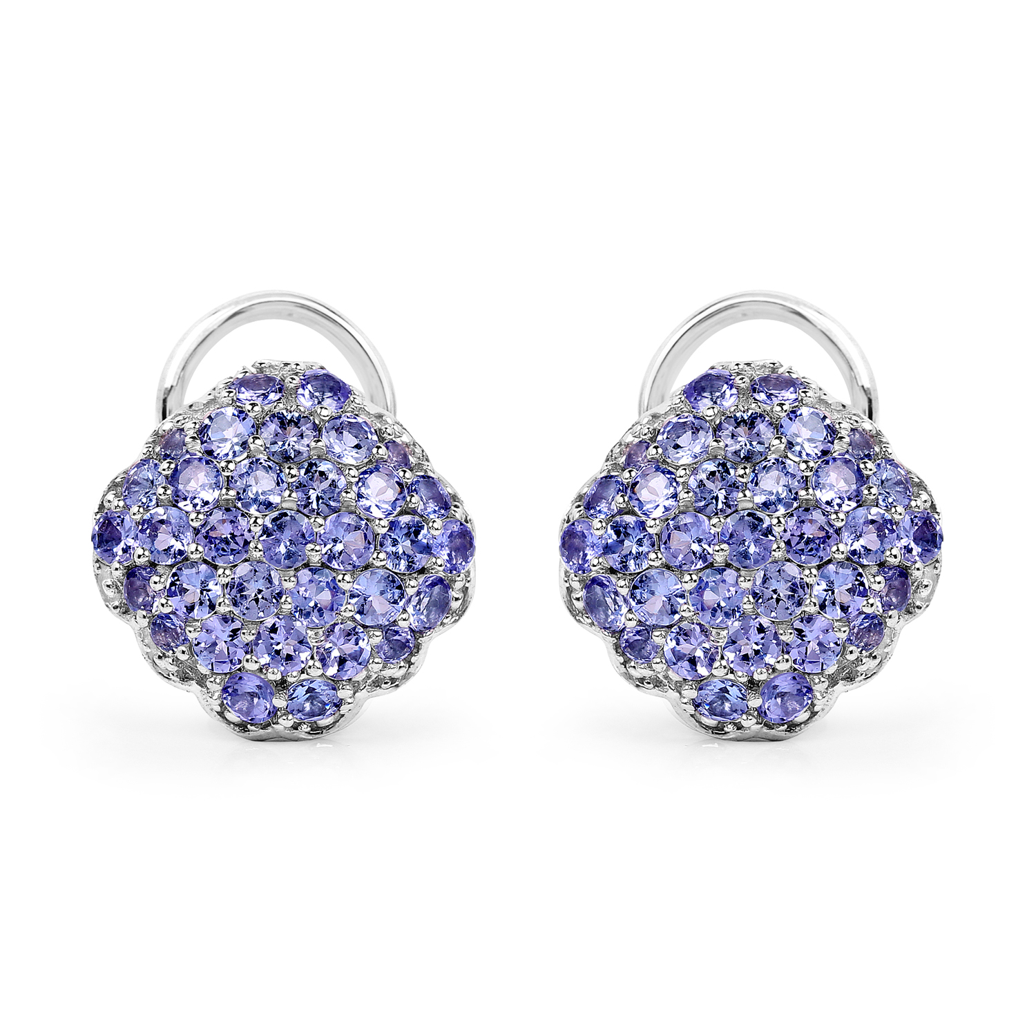 3.14 Carat Genuine Tanzanite .925 Sterling Silver Earrings