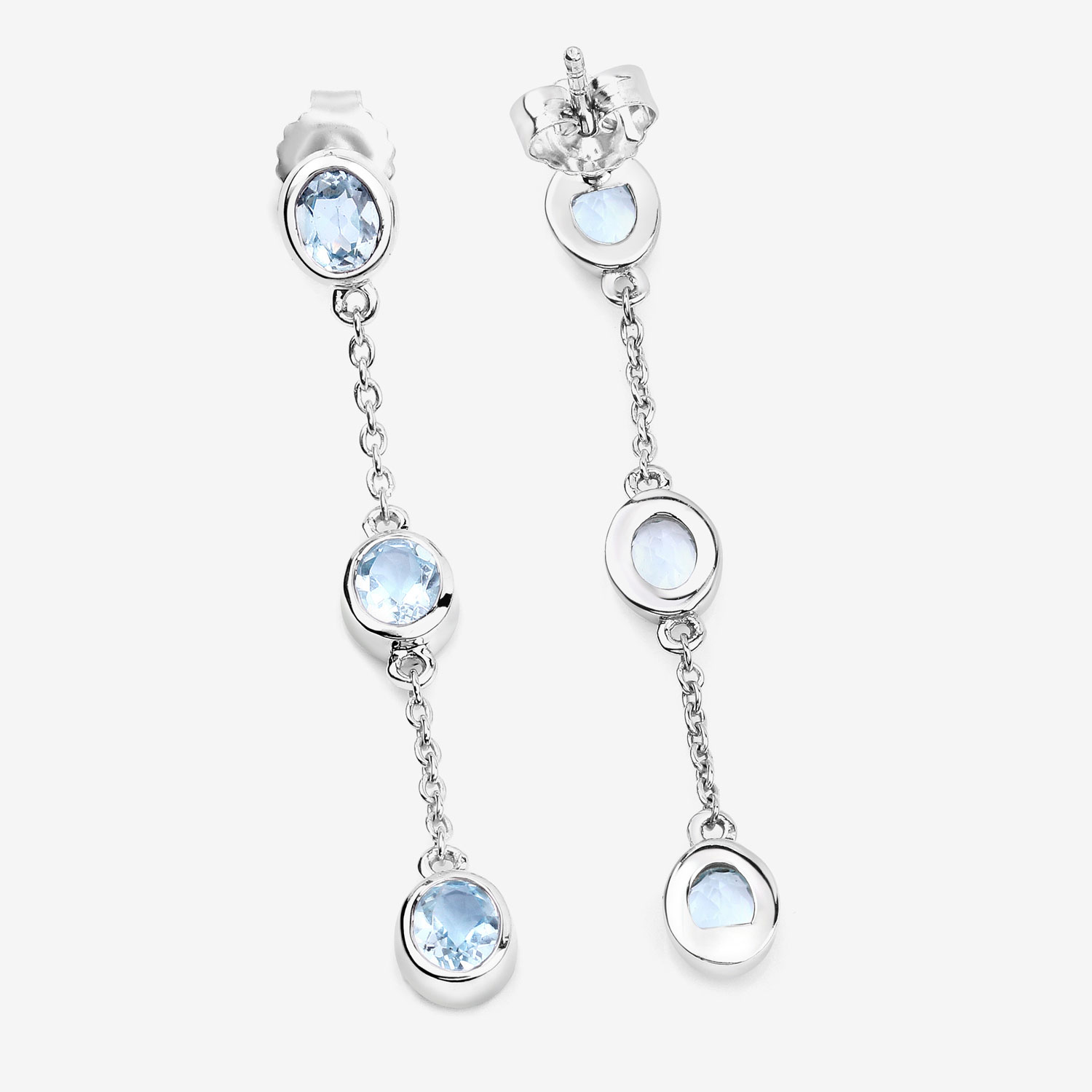 2.16 Carat Genuine Blue Topaz .925 Sterling Silver Earrings