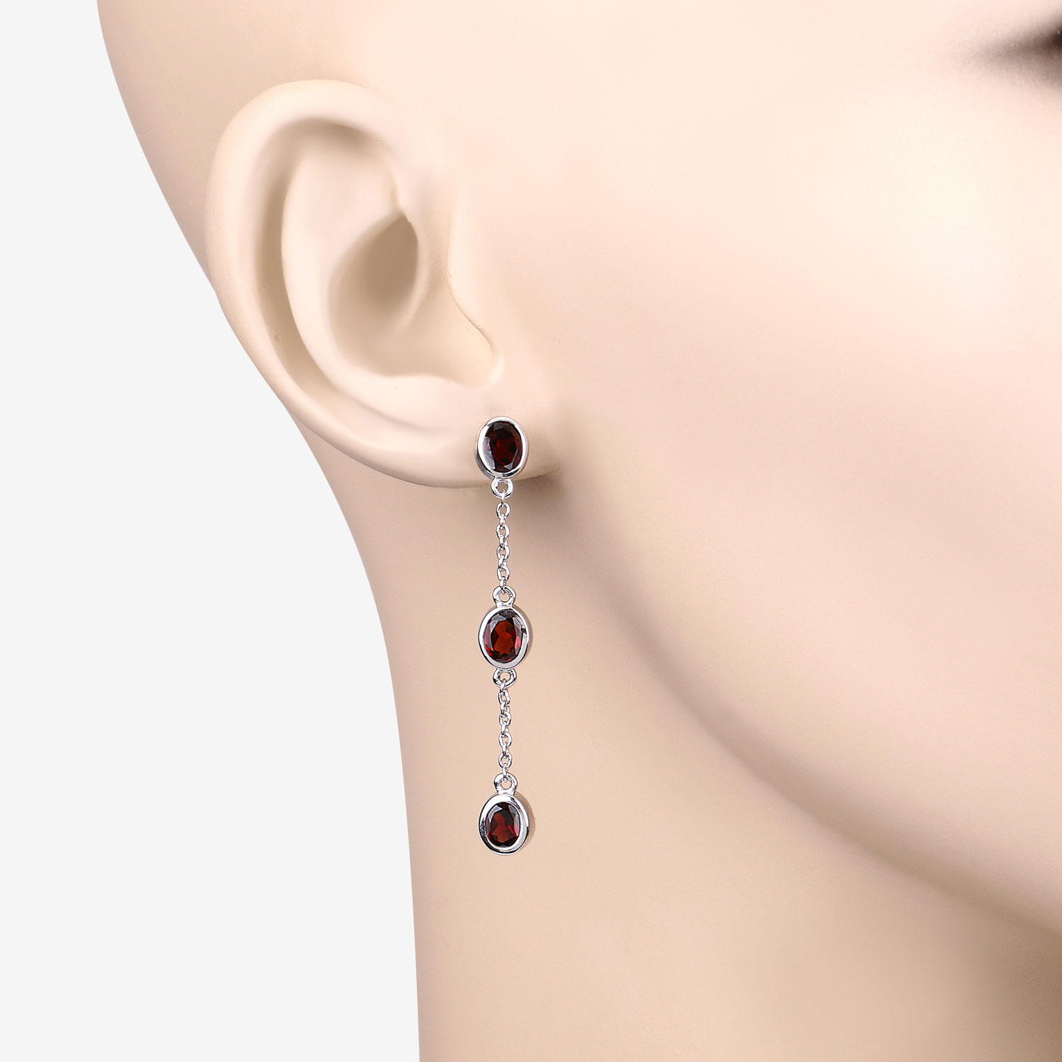 2.70 Carat Genuine Garnet .925 Sterling Silver Earrings