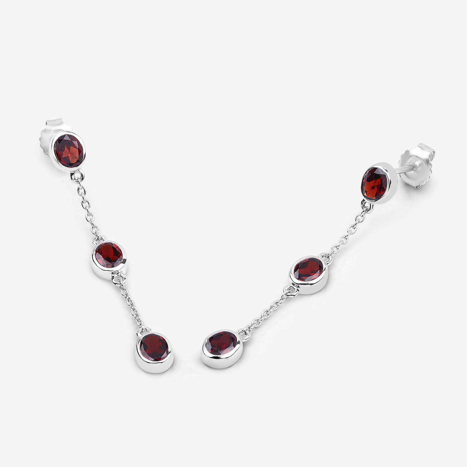 2.70 Carat Genuine Garnet .925 Sterling Silver Earrings