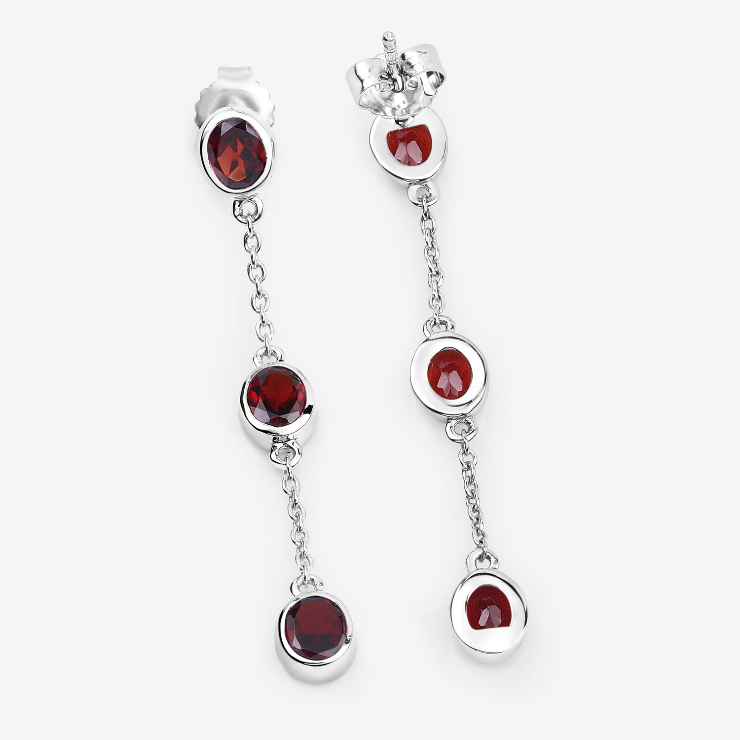 2.70 Carat Genuine Garnet .925 Sterling Silver Earrings
