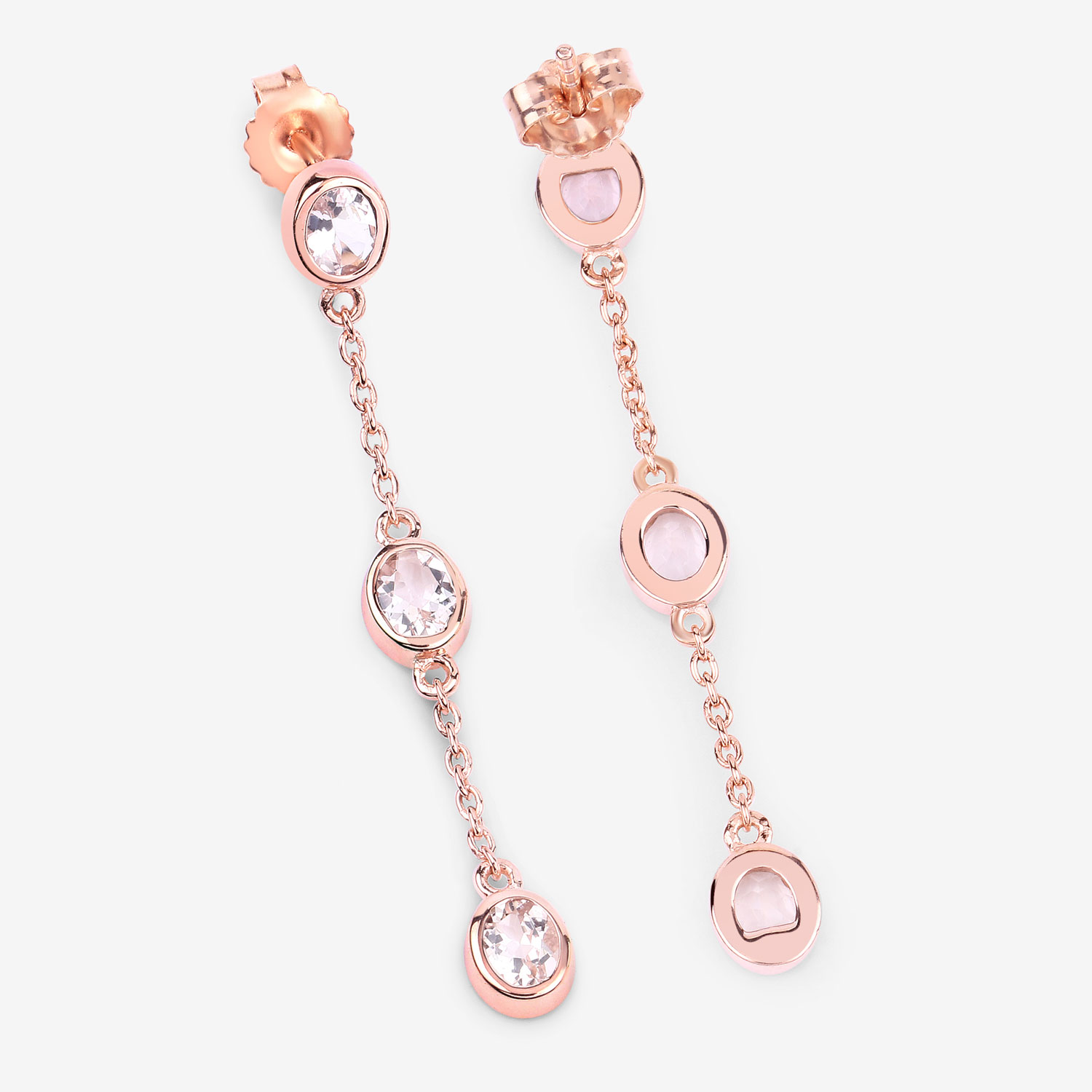 1.62 Carat Genuine Morganite .925 Sterling Silver Earrings