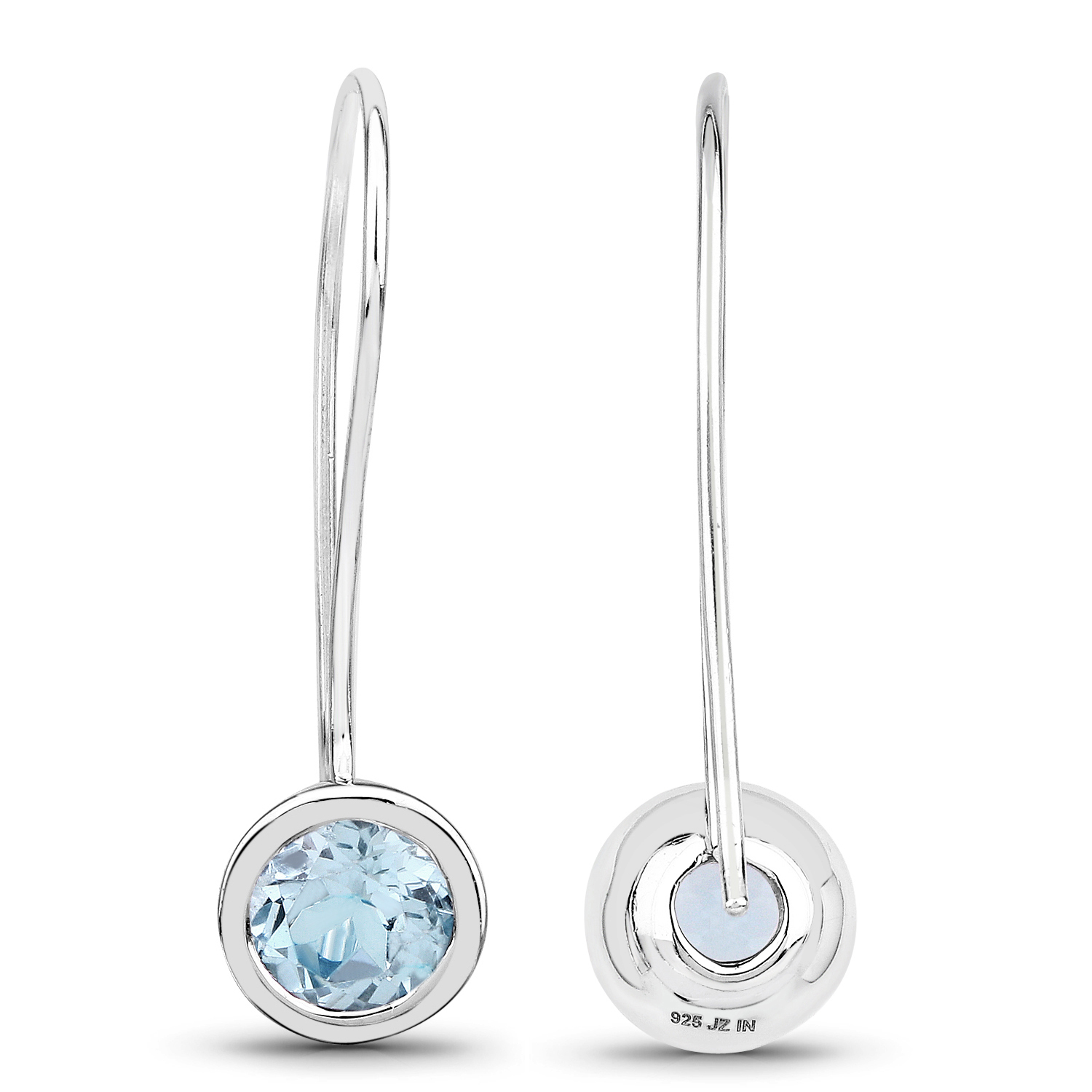 2.96 Carat Genuine Blue Topaz .925 Sterling Silver Earrings
