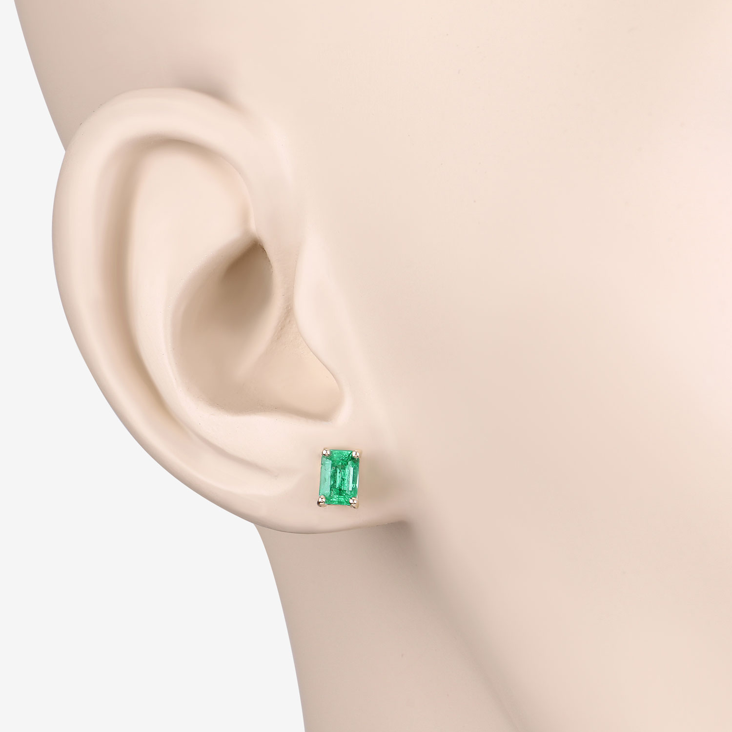 0.88 Carat Genuine Ethiopian Emerald 14K Yellow Gold Earrings