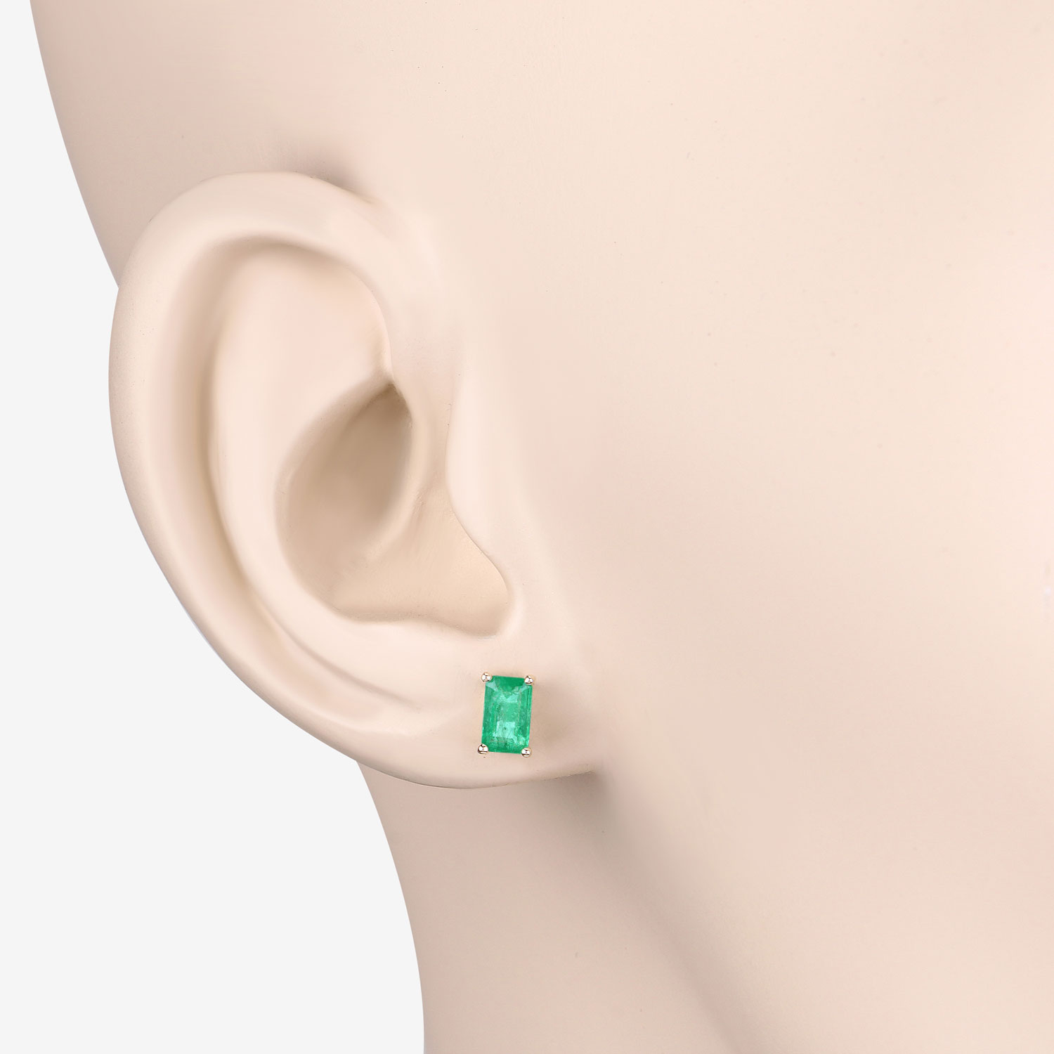 0.66 Carat Genuine Ethiopian Emerald 14K Yellow Gold Earrings
