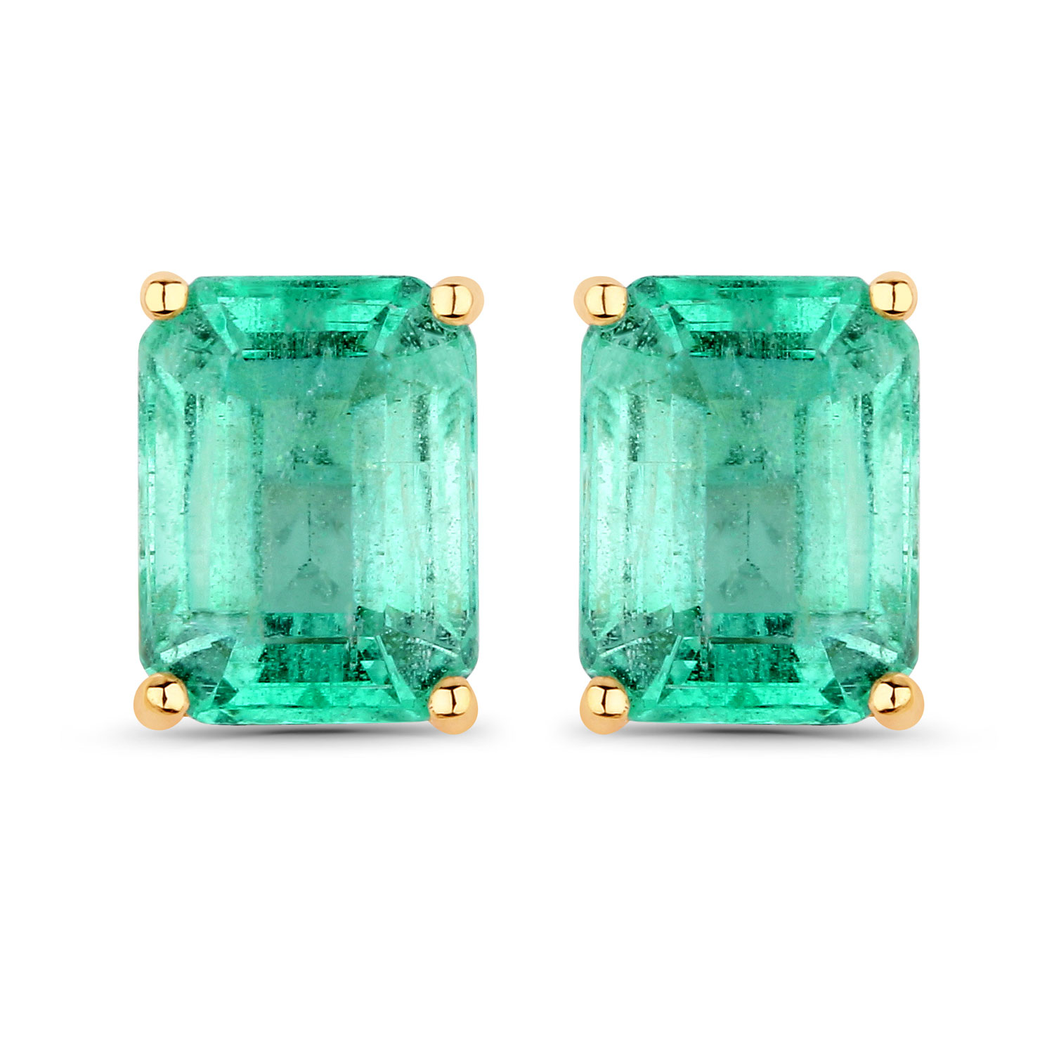 2.75 Carat Genuine Ethiopian Emerald 14K Yellow Gold Earrings