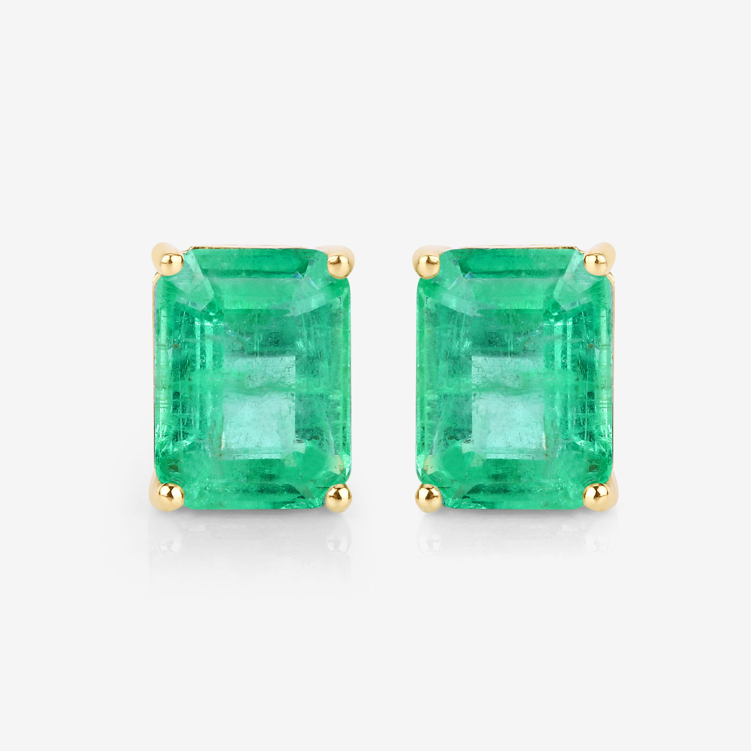 2.75 Carat Genuine Ethiopian Emerald 14K Yellow Gold Earrings