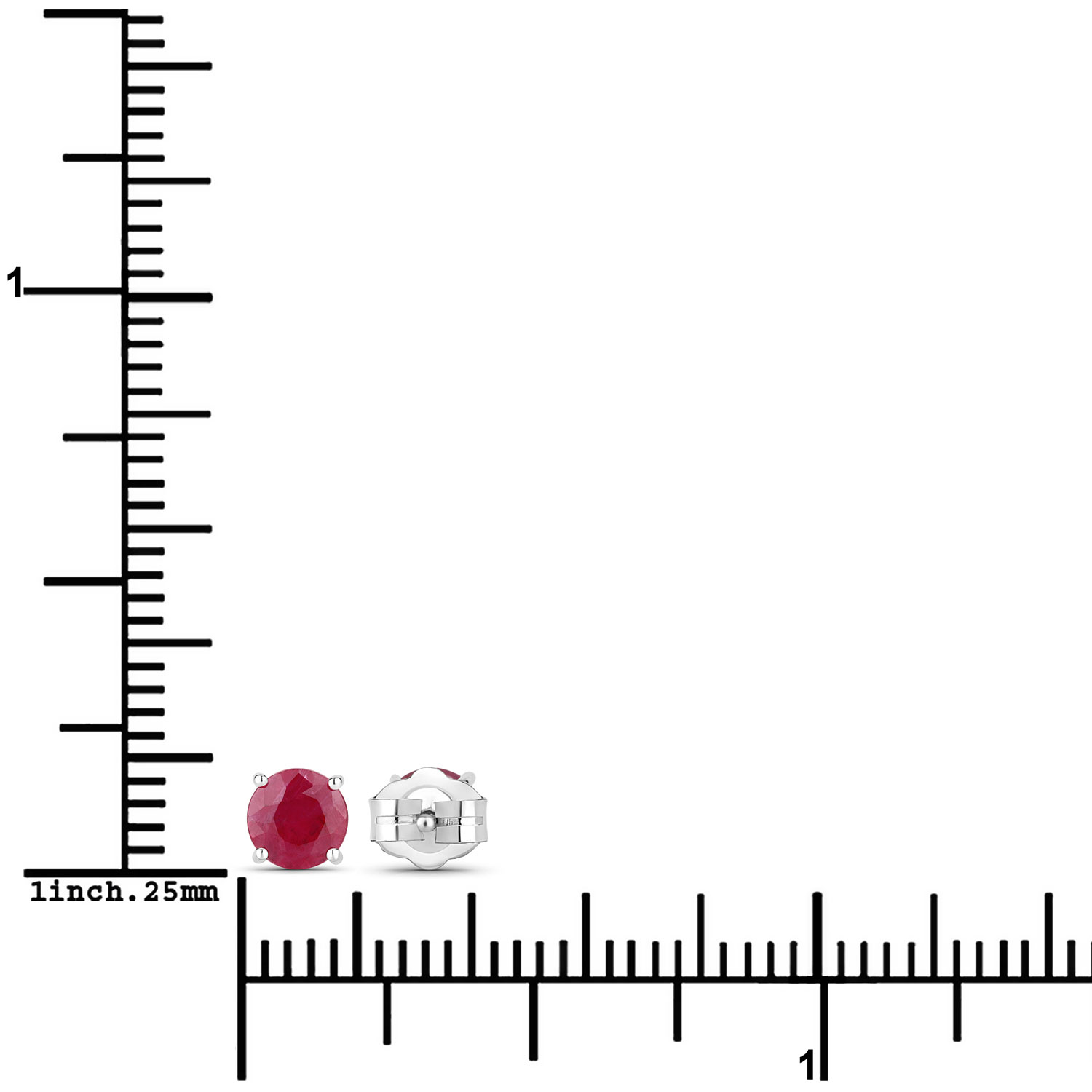 0.86 Carat Genuine Ruby 10K White Gold Earrings