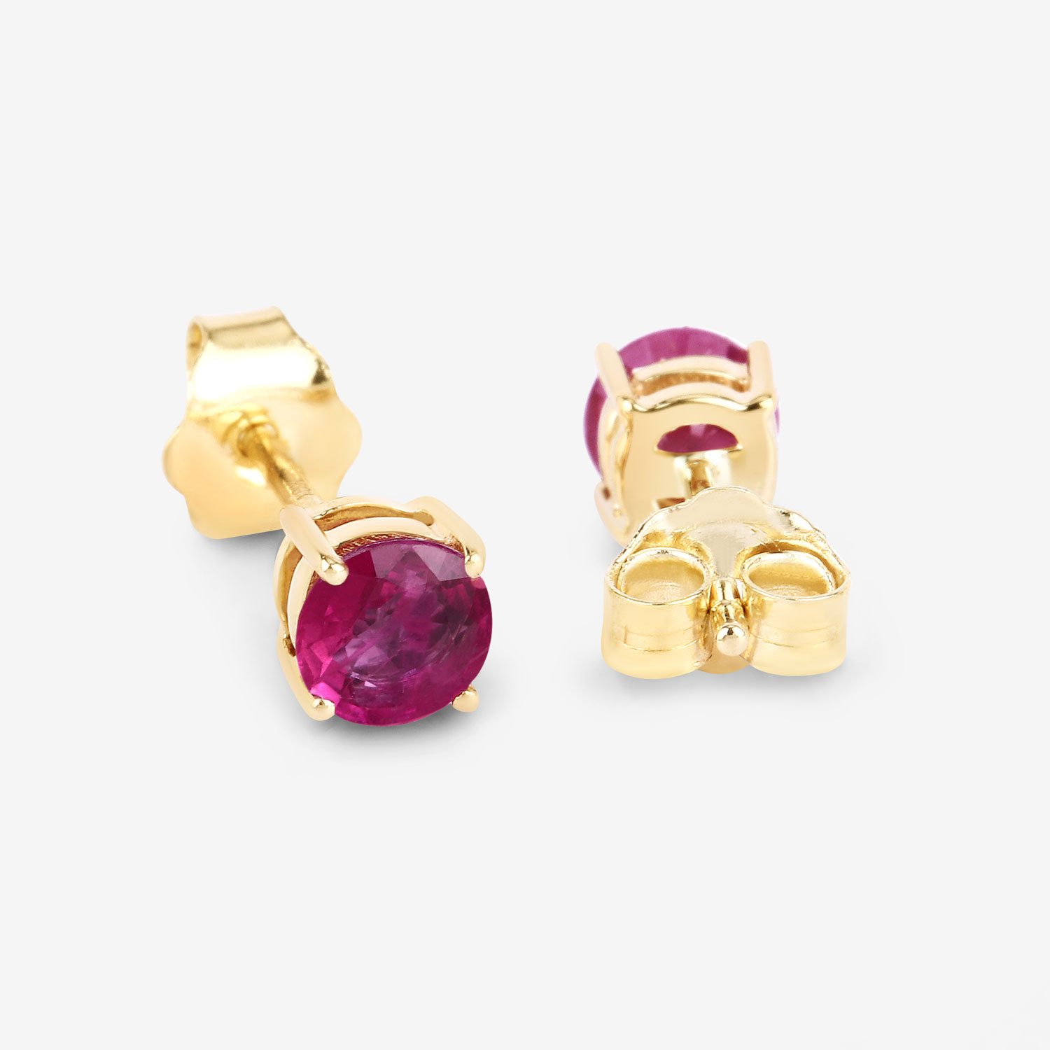0.86 Carat Genuine Ruby 10K Yellow Gold Earrings