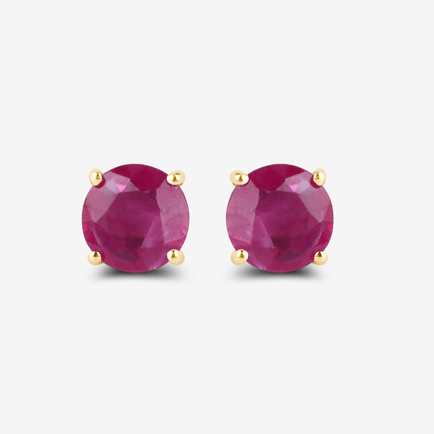 0.86 Carat Genuine Ruby 10K Yellow Gold Earrings