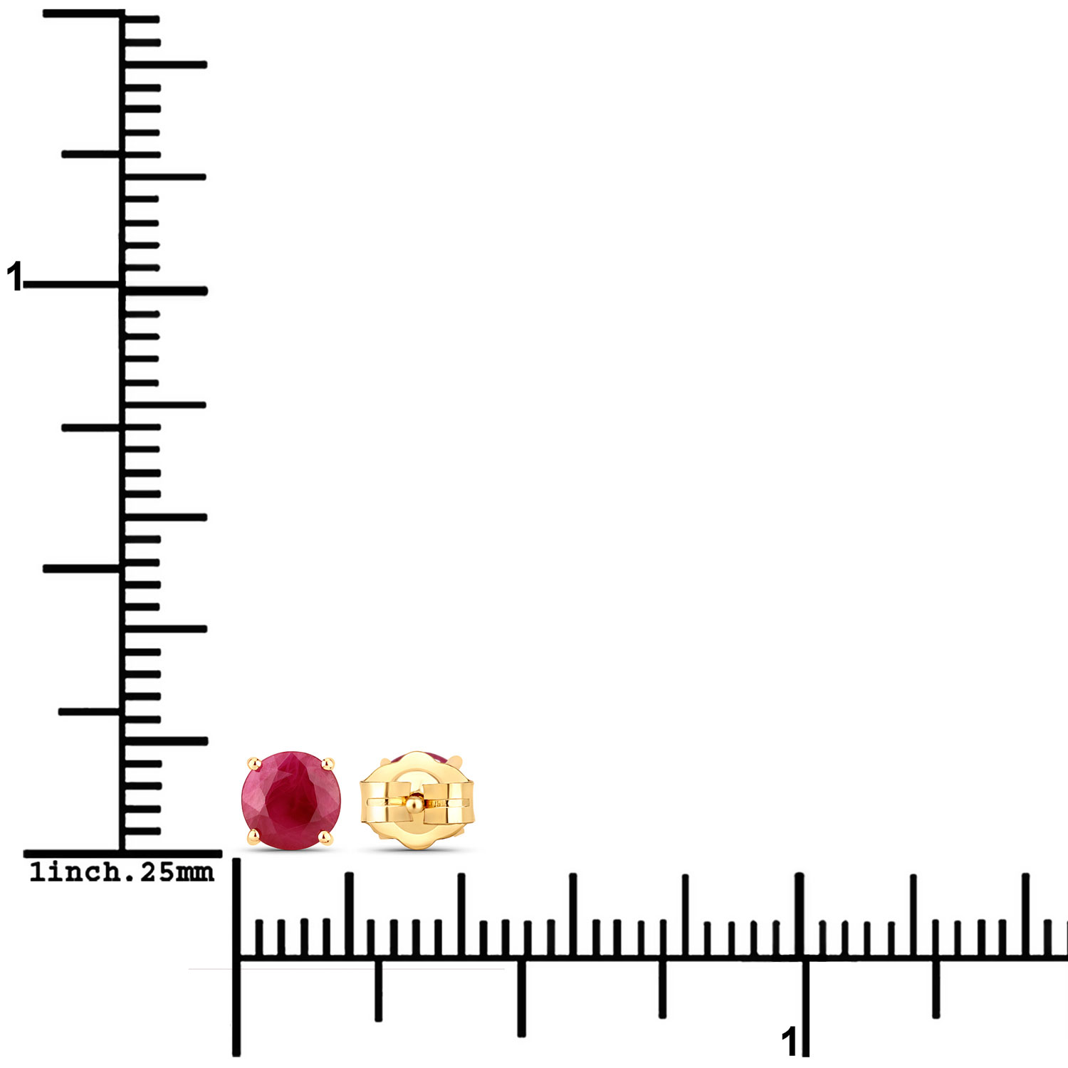 0.86 Carat Genuine Ruby 10K Yellow Gold Earrings