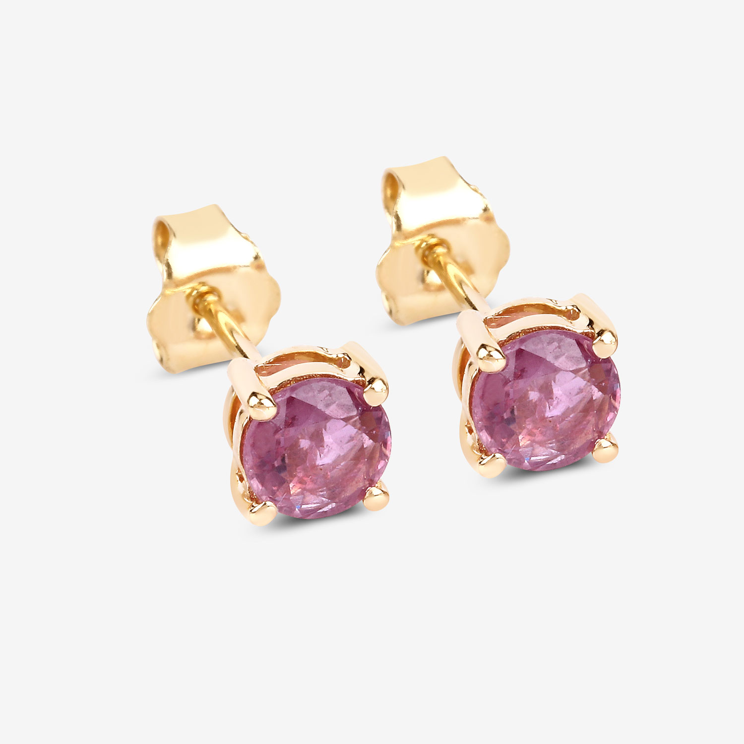 1.30 Carat Genuine Pink Sapphire 10K Yellow Gold Earrings