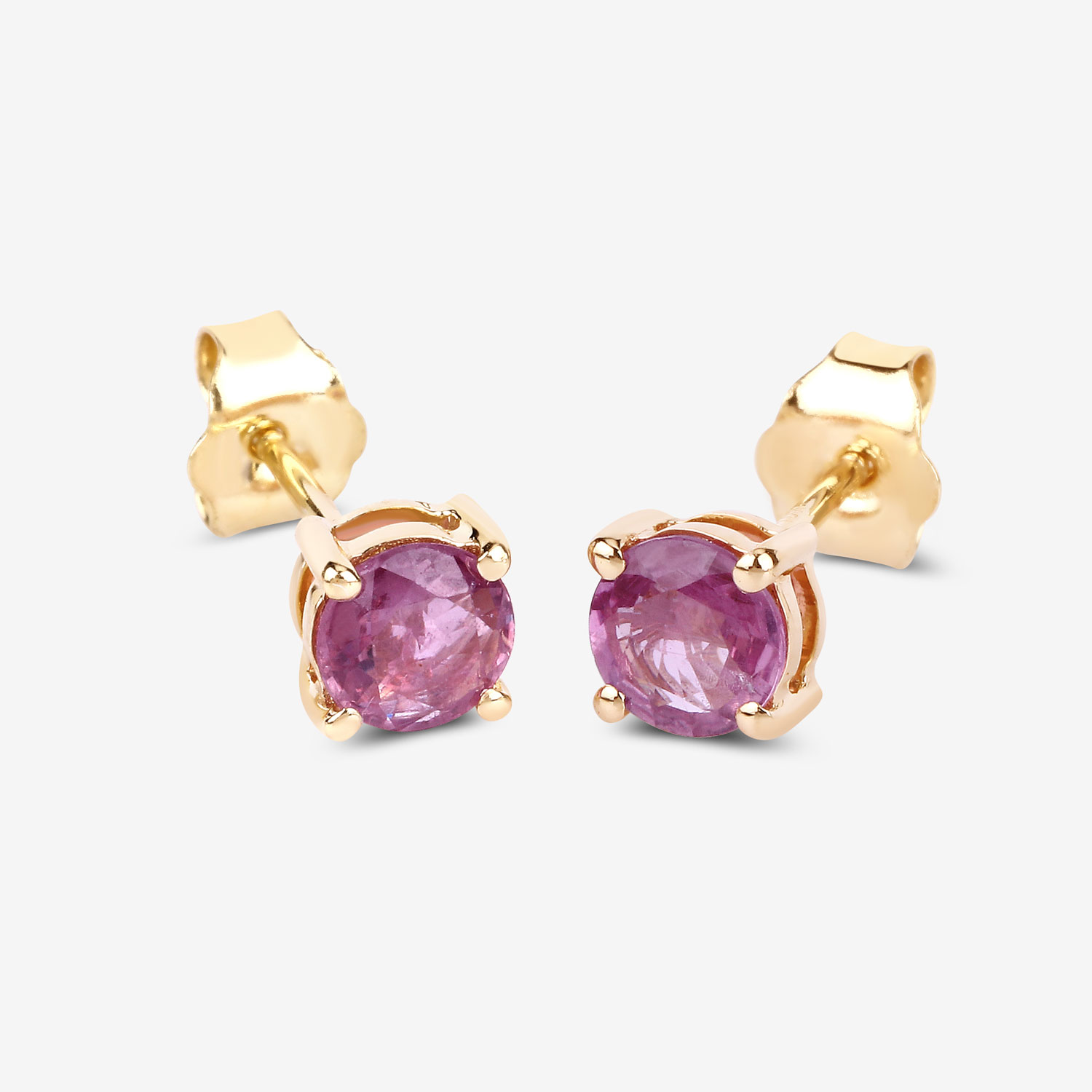 1.30 Carat Genuine Pink Sapphire 10K Yellow Gold Earrings