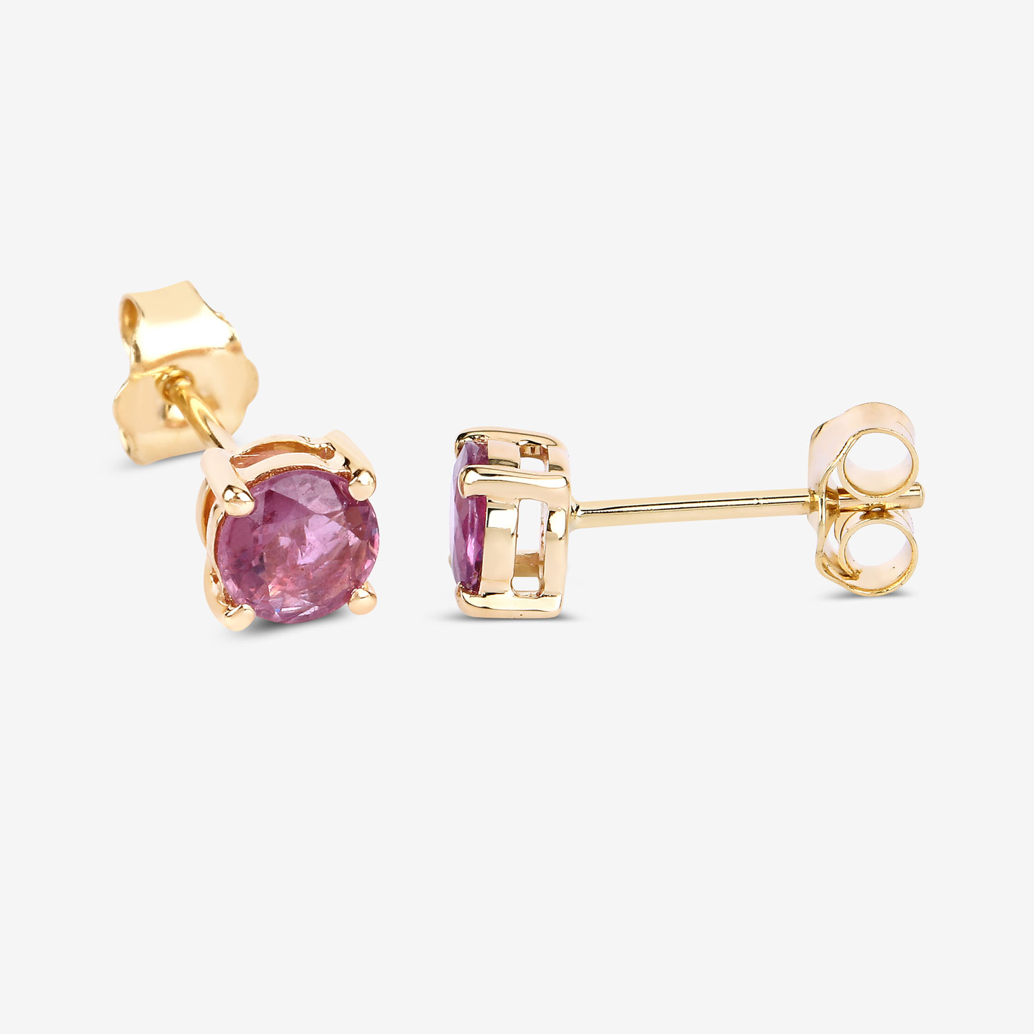 1.30 Carat Genuine Pink Sapphire 10K Yellow Gold Earrings