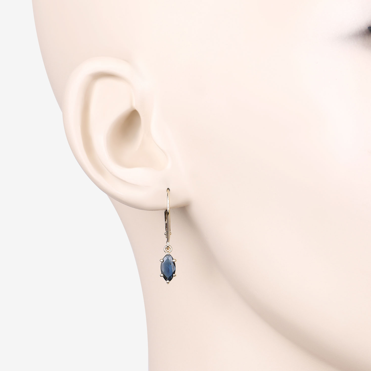 1.20 Carat Genuine Blue Sapphire 10K Yellow Gold Earrings