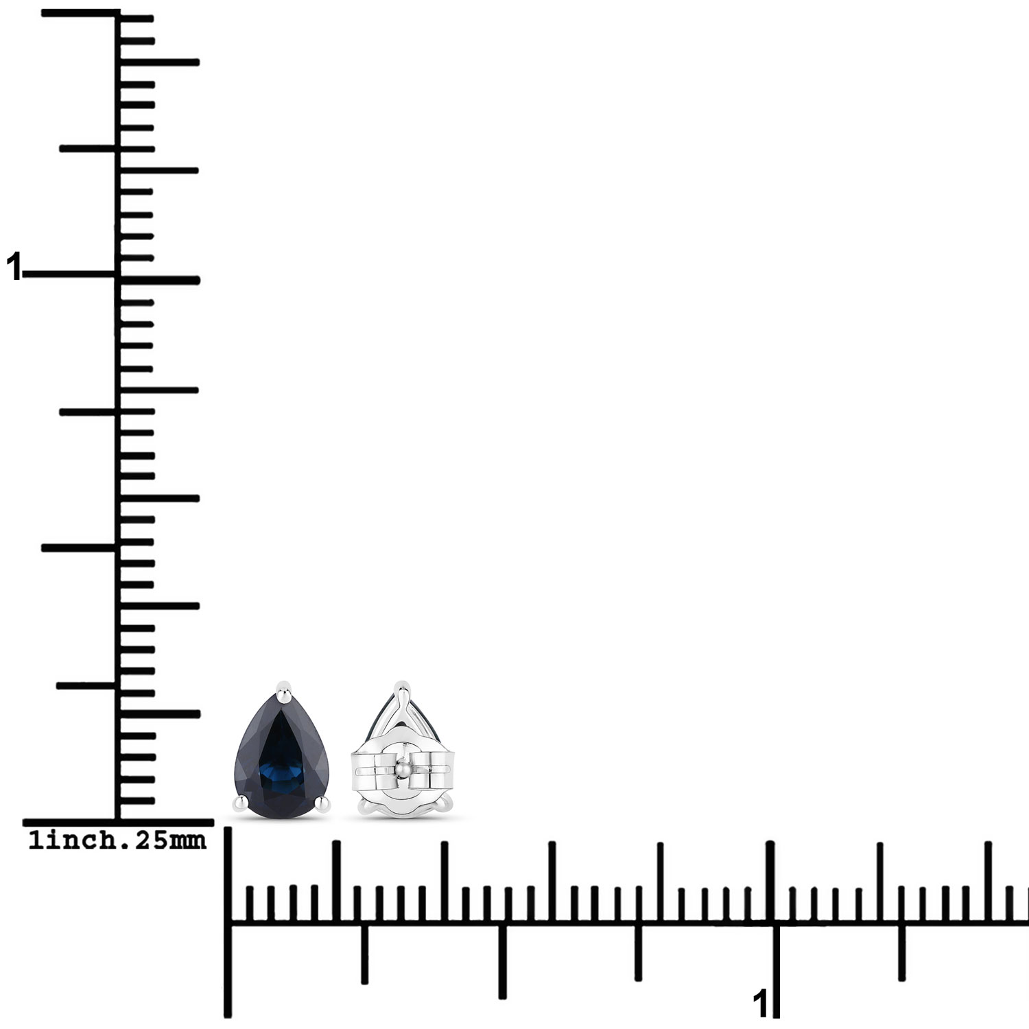 1.16 Carat Genuine Blue Sapphire 14K White Gold Earrings