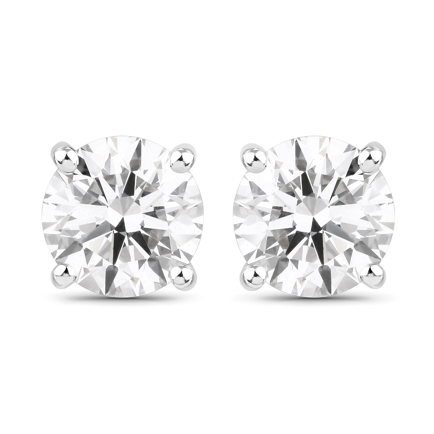 1.50 Carat Lab Grown Diamond 14K White Gold Earrings