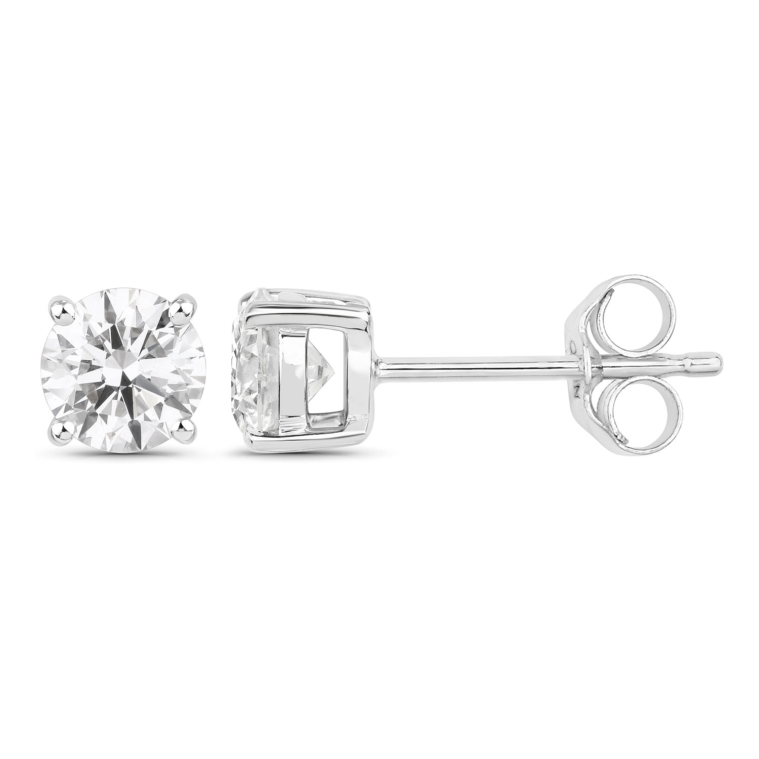 1.50 Carat Lab Grown Diamond 14K White Gold Earrings