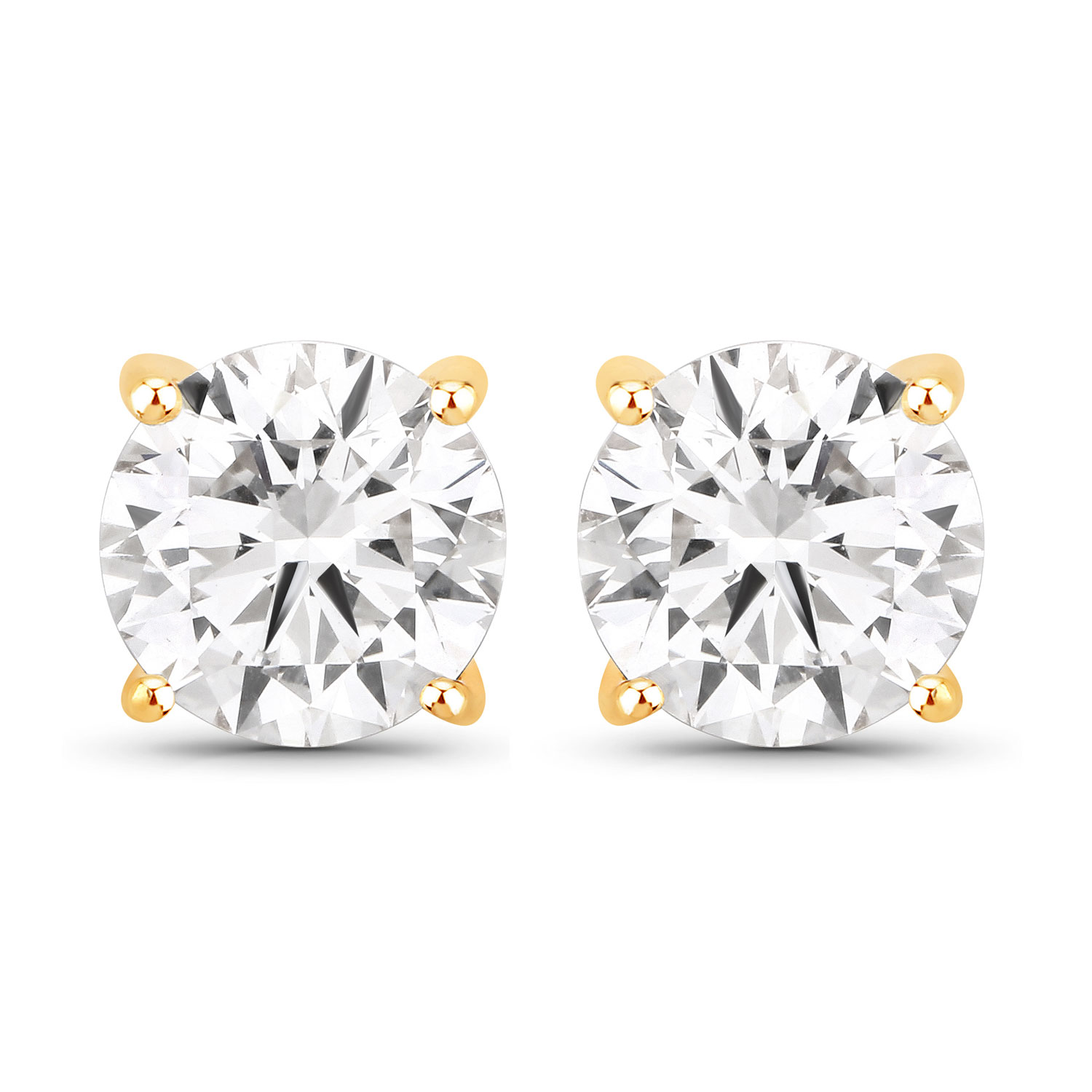 1.50 Carat Lab Grown Diamond 14K Yellow Gold Earrings