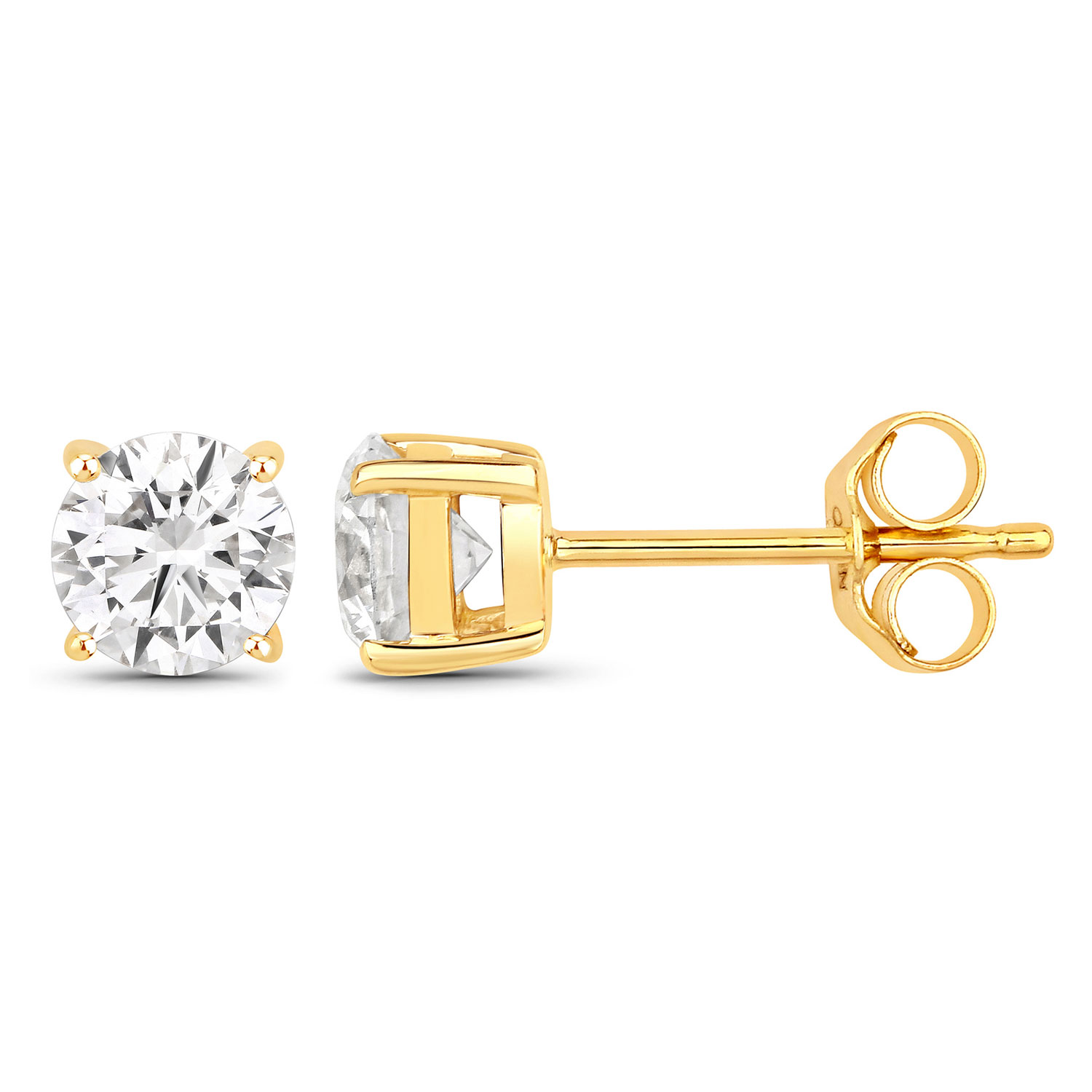 1.50 Carat Lab Grown Diamond 14K Yellow Gold Earrings