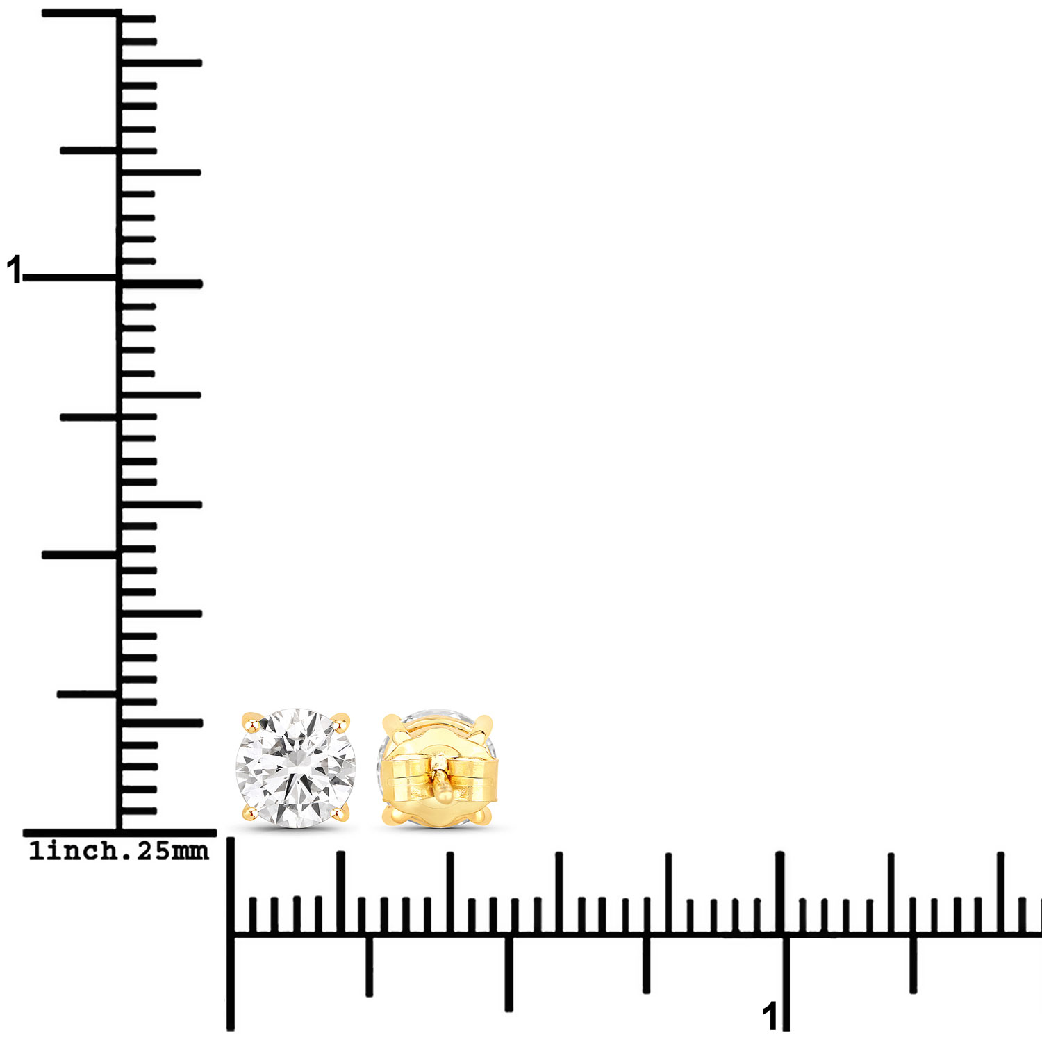 1.50 Carat Lab Grown Diamond 14K Yellow Gold Earrings