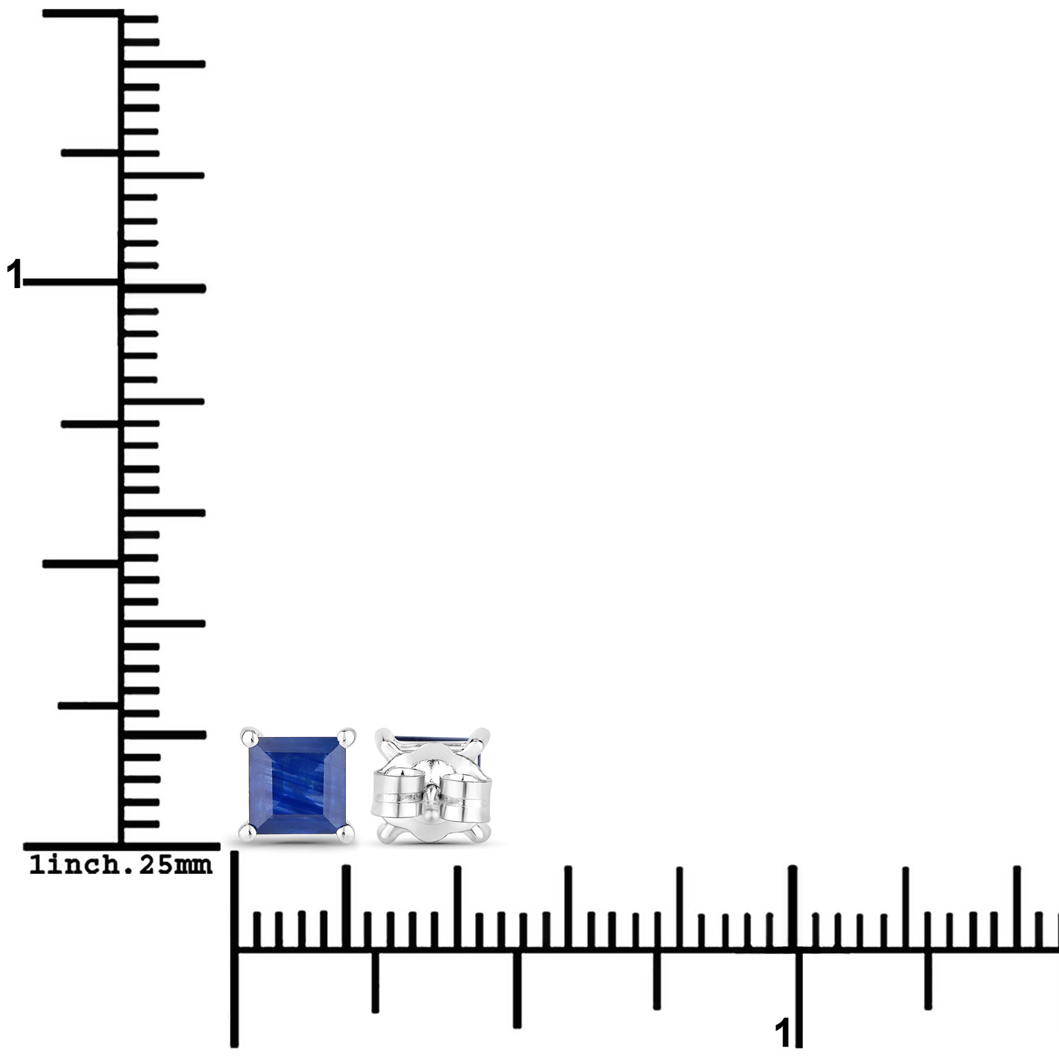 1.26 Carat Genuine Blue Sapphire 14K White Gold Earrings