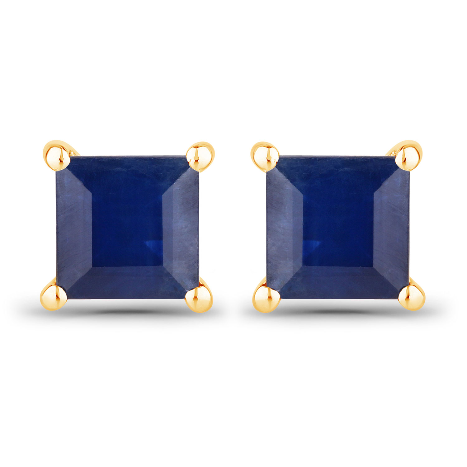 1.26 Carat Genuine Blue Sapphire 14K Yellow Gold Earrings