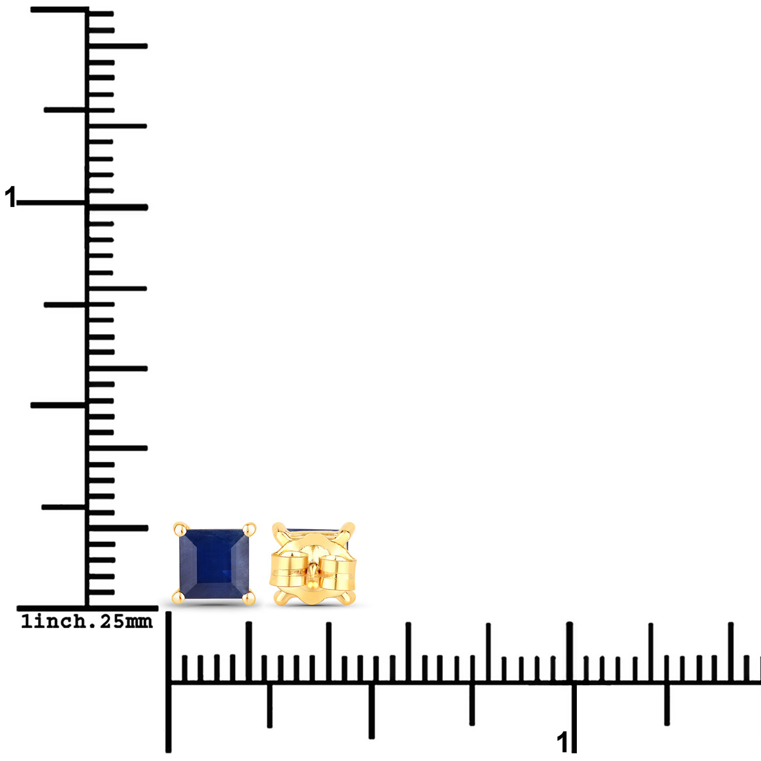 1.26 Carat Genuine Blue Sapphire 14K Yellow Gold Earrings