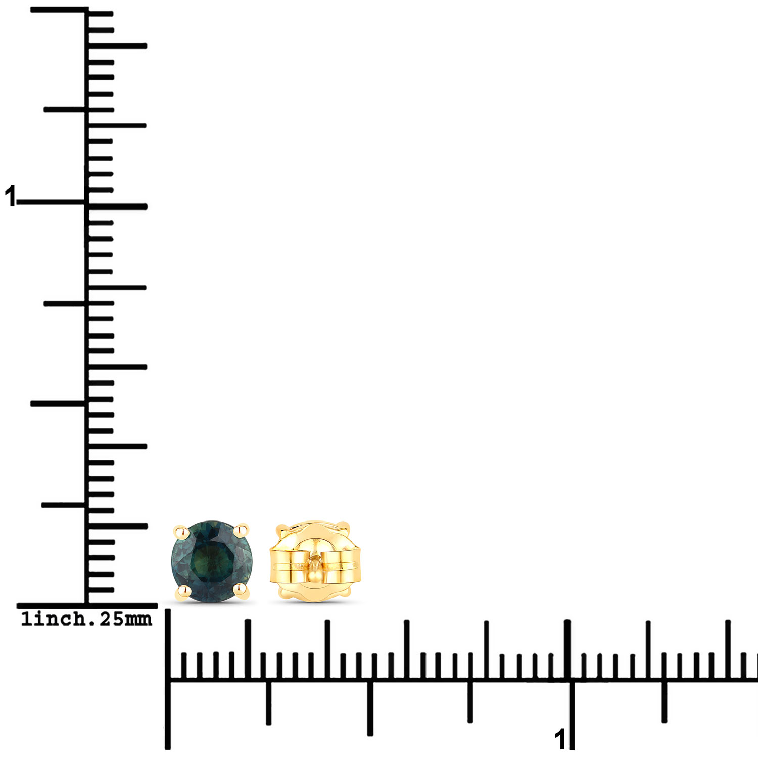 1.30 Carat Genuine Blue Sapphire 14K Yellow Gold Earrings